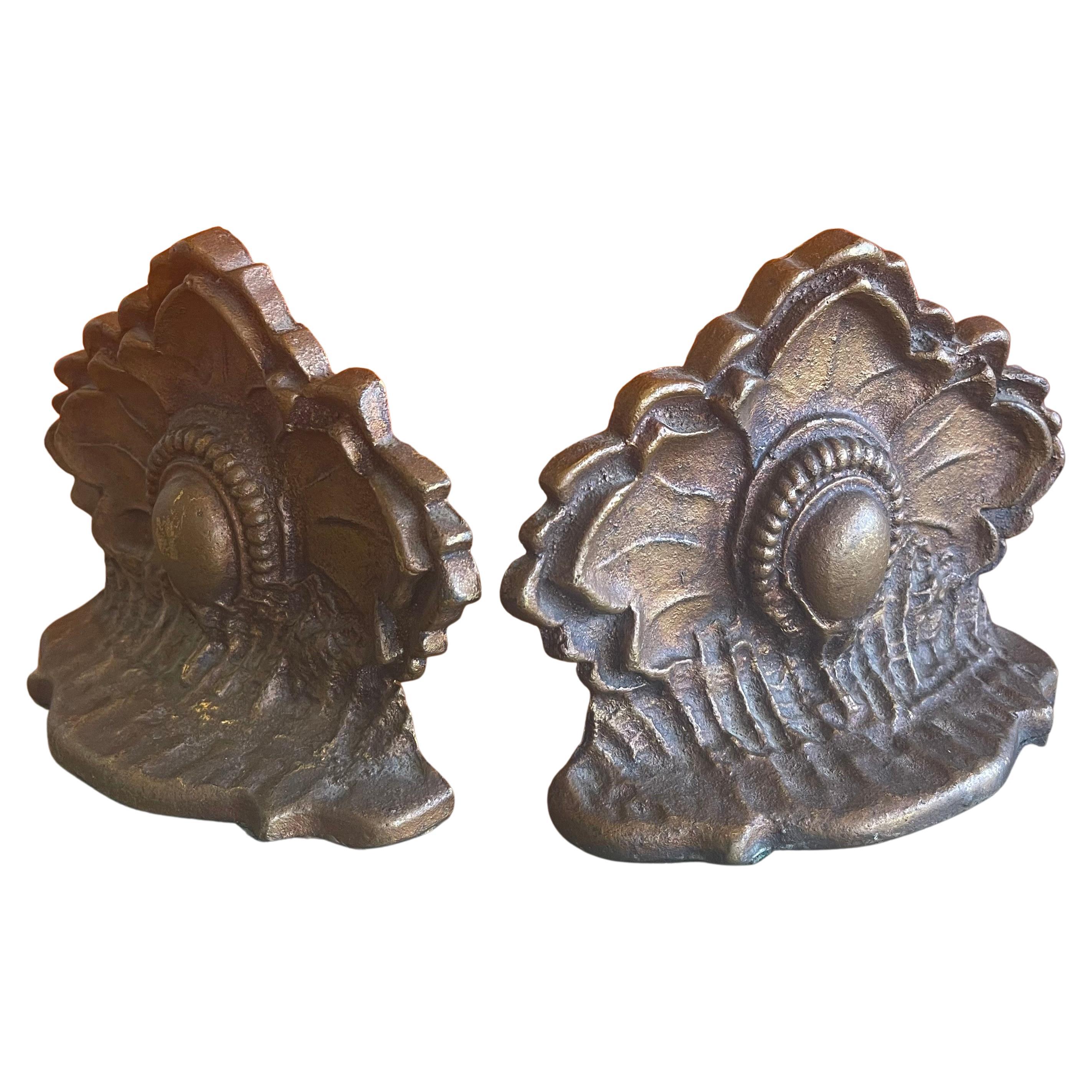 Pair of Cast Metal Art Deco Bookends For Sale