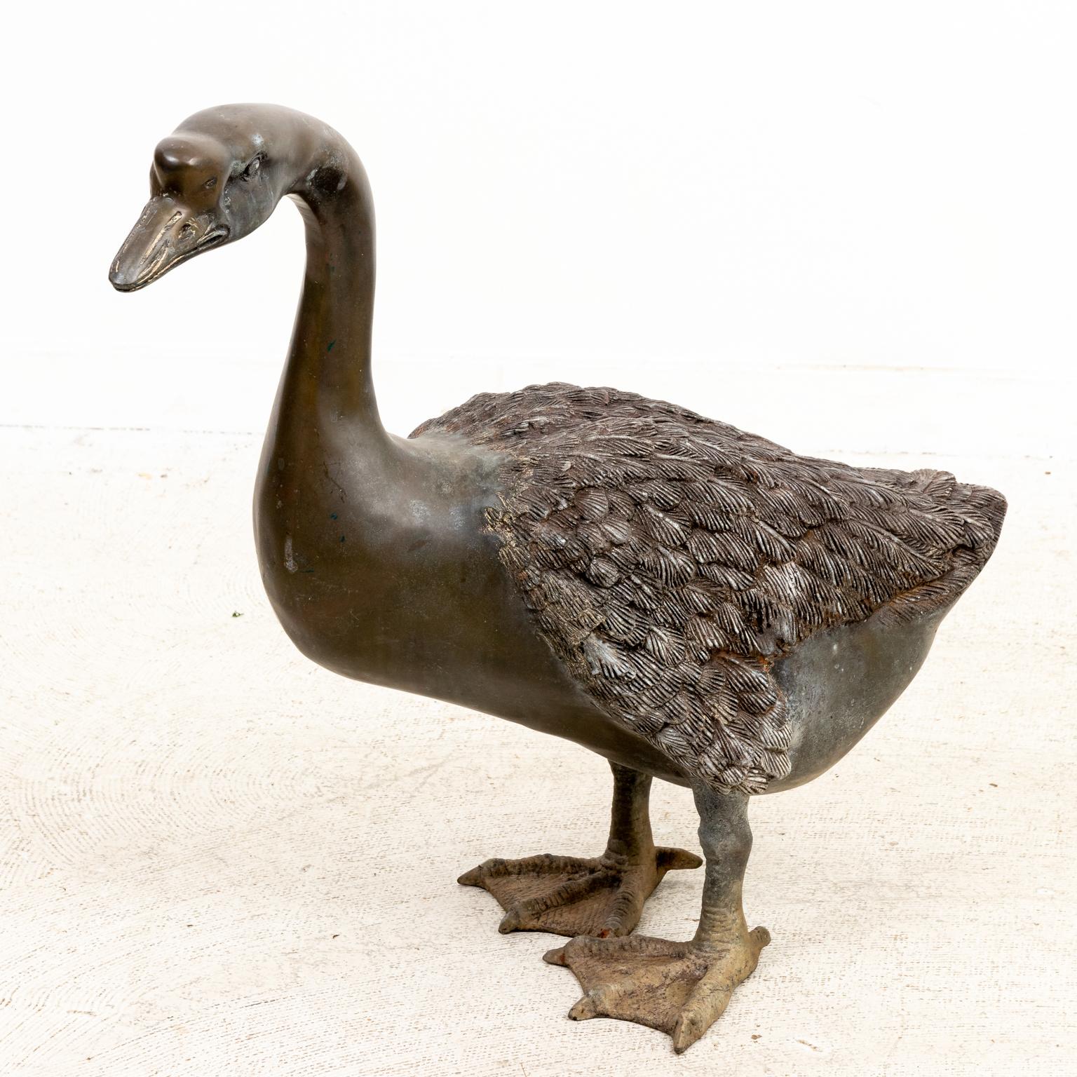 Pair of Cast Metal Garden Geese 4