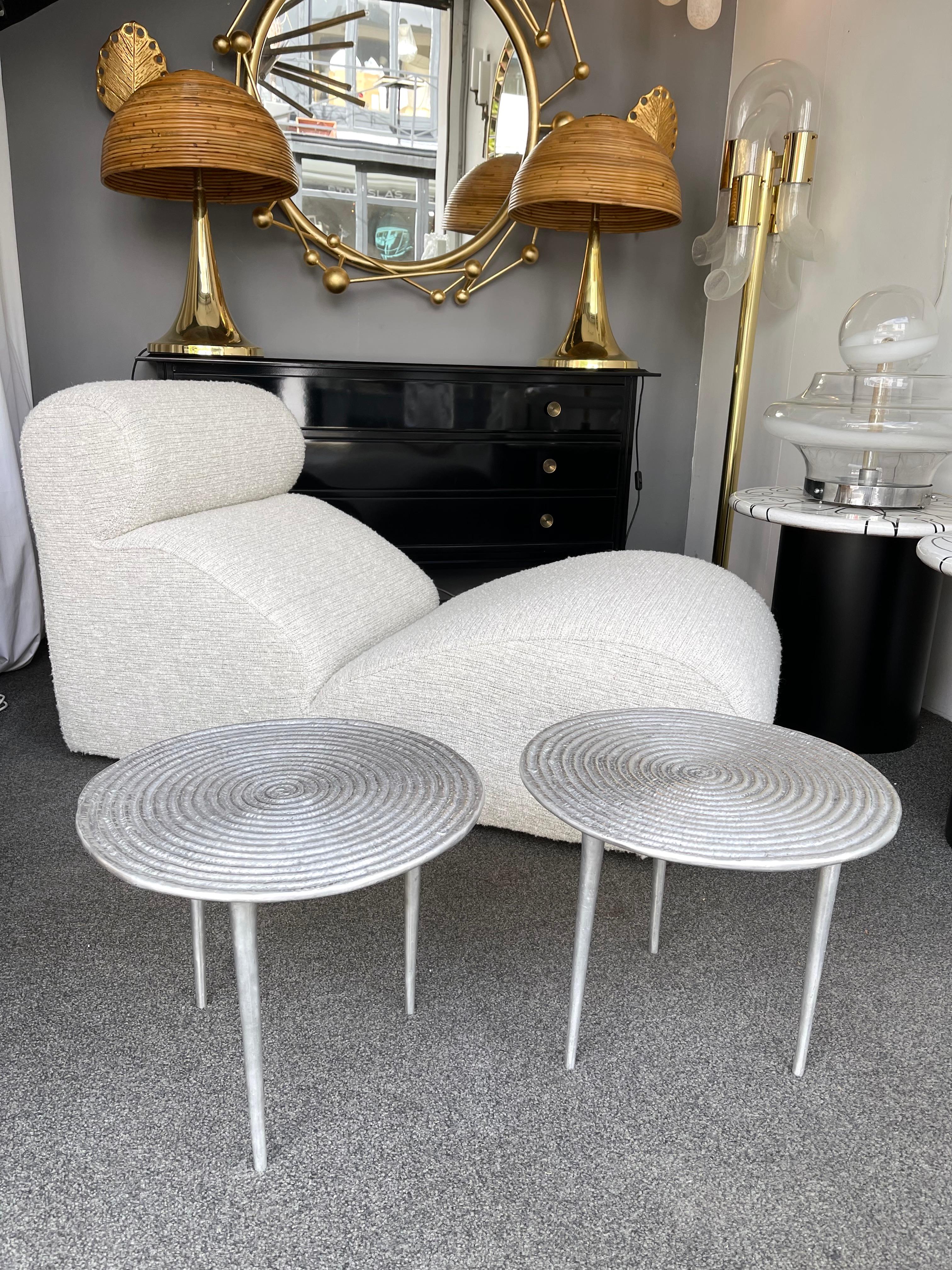 Pair of Cast Metal Side Tables, Italy, 1990s For Sale 4