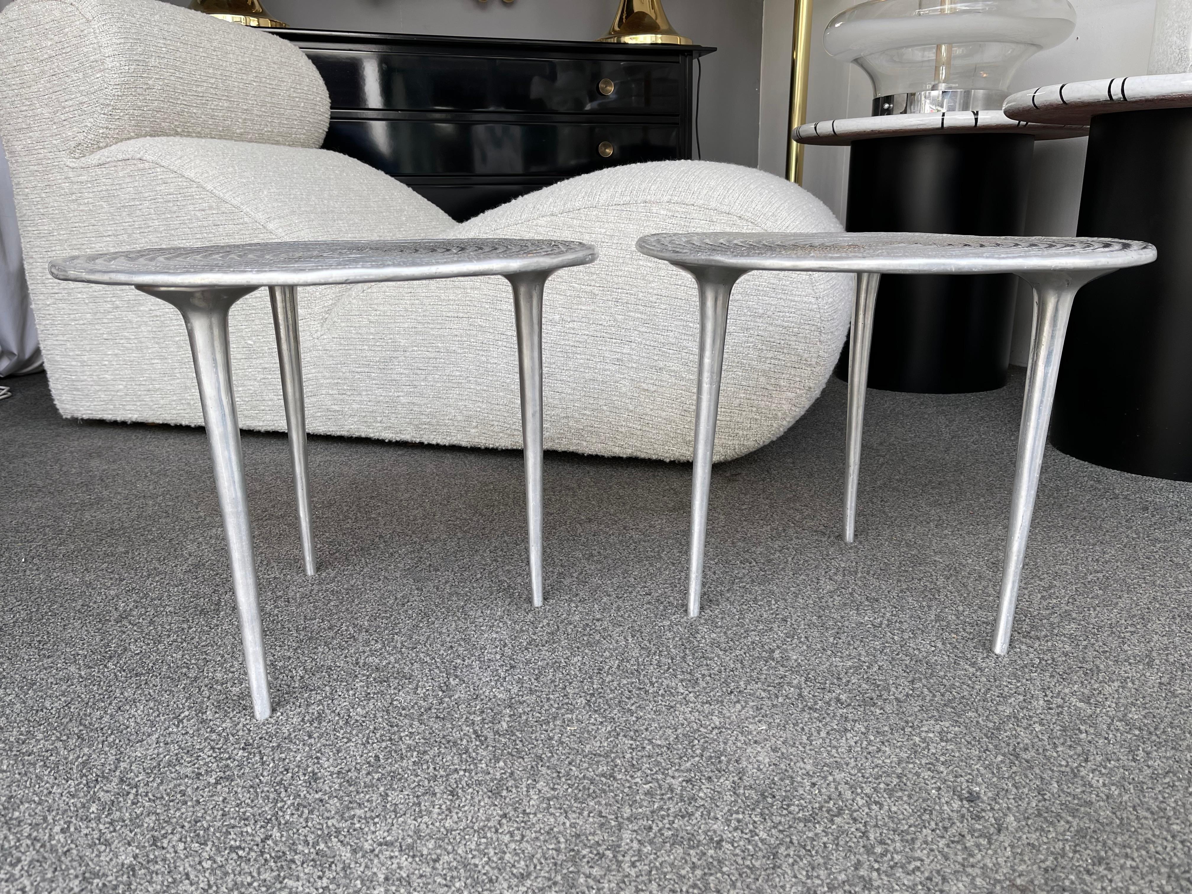 Pair of Cast Metal Side Tables, Italy, 1990s For Sale 2