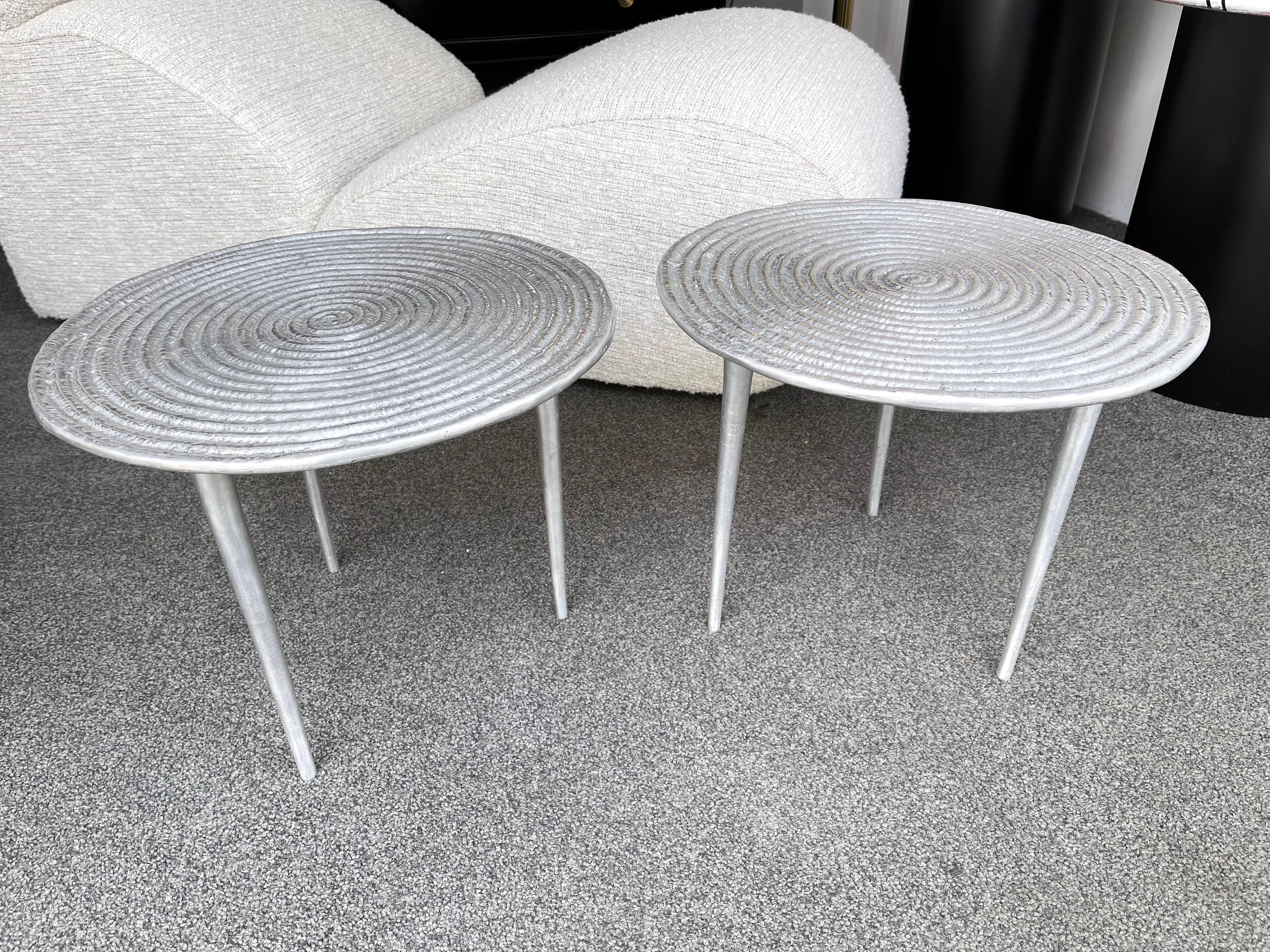 Pair of Cast Metal Side Tables, Italy, 1990s For Sale 3