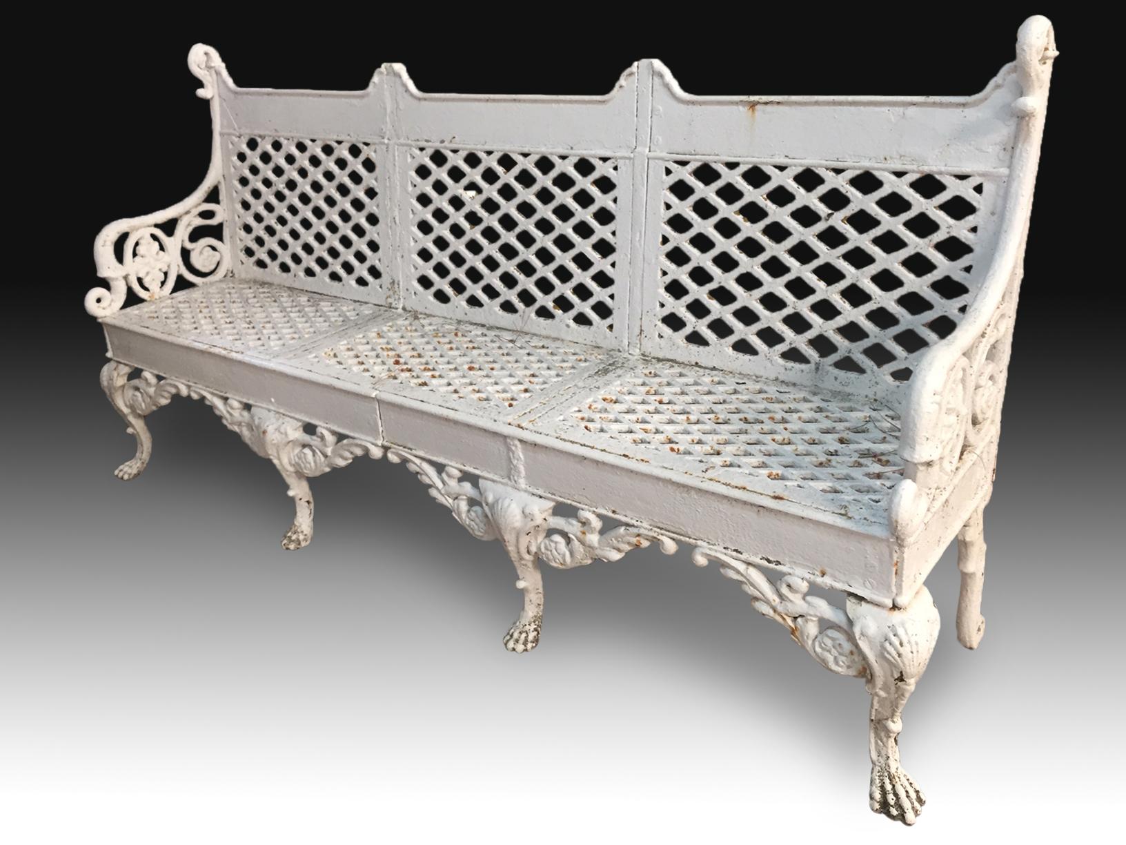 Pair Of Cast Or Molten Iron Benches Circa 1900 For Sale At 1stdibs