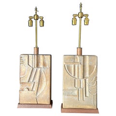 Pair of Cast Plaster Lamps by Casual Lamps of California