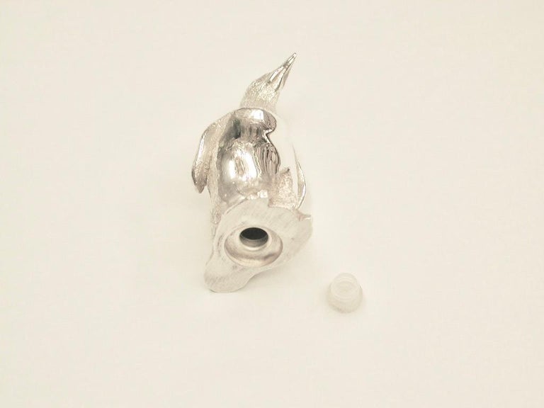 Pair of Cast Silver Penquin Pepper and Salt Shakers,Richard Comyns,London,1992 1