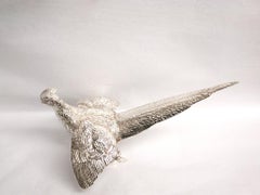 Pair of Cast Silver Plated Pheasants Dated circa 1950