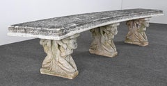 Pair of Cast Stone Artcrete Co. Garden Benches from Glencoe Mansion, 1920s