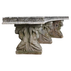 Pair of Cast Stone Artcrete Co. Garden Benches from Glencoe Mansion, 1920s