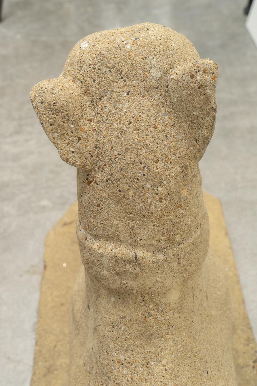 Pair of Cast Stone Dog Sculptures 7