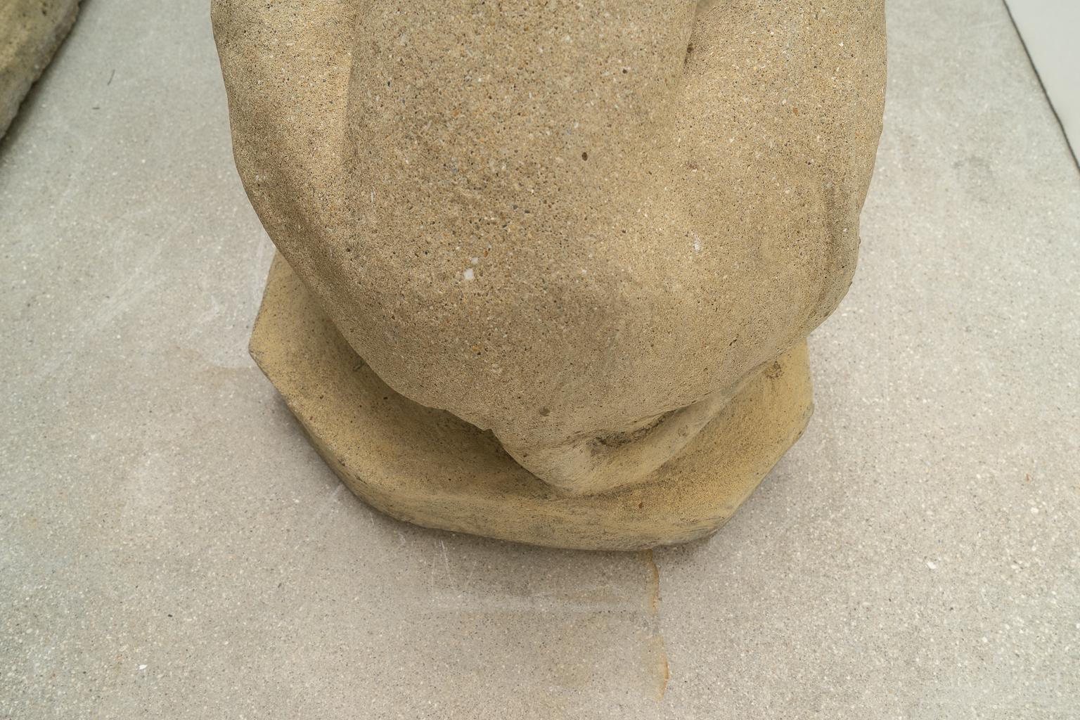 Pair of Cast Stone Dog Sculptures 8