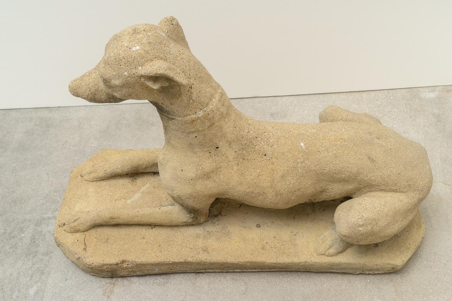 Pair of Cast Stone Dog Sculptures 10