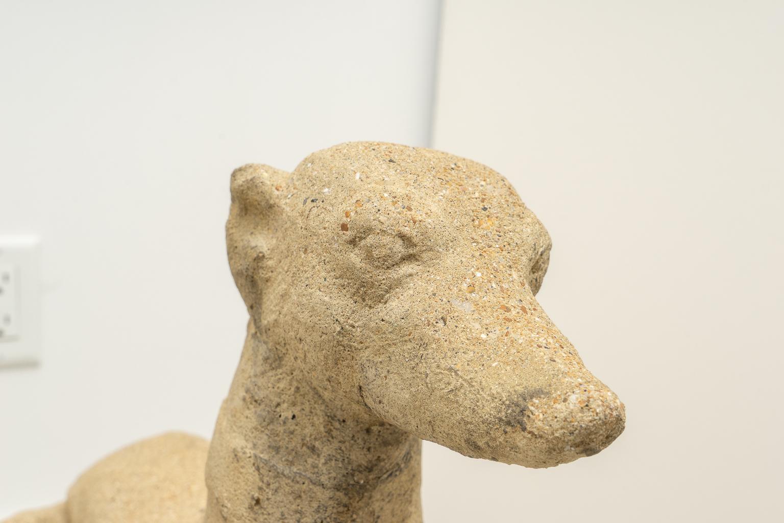 Pair of Cast Stone Dog Sculptures 11