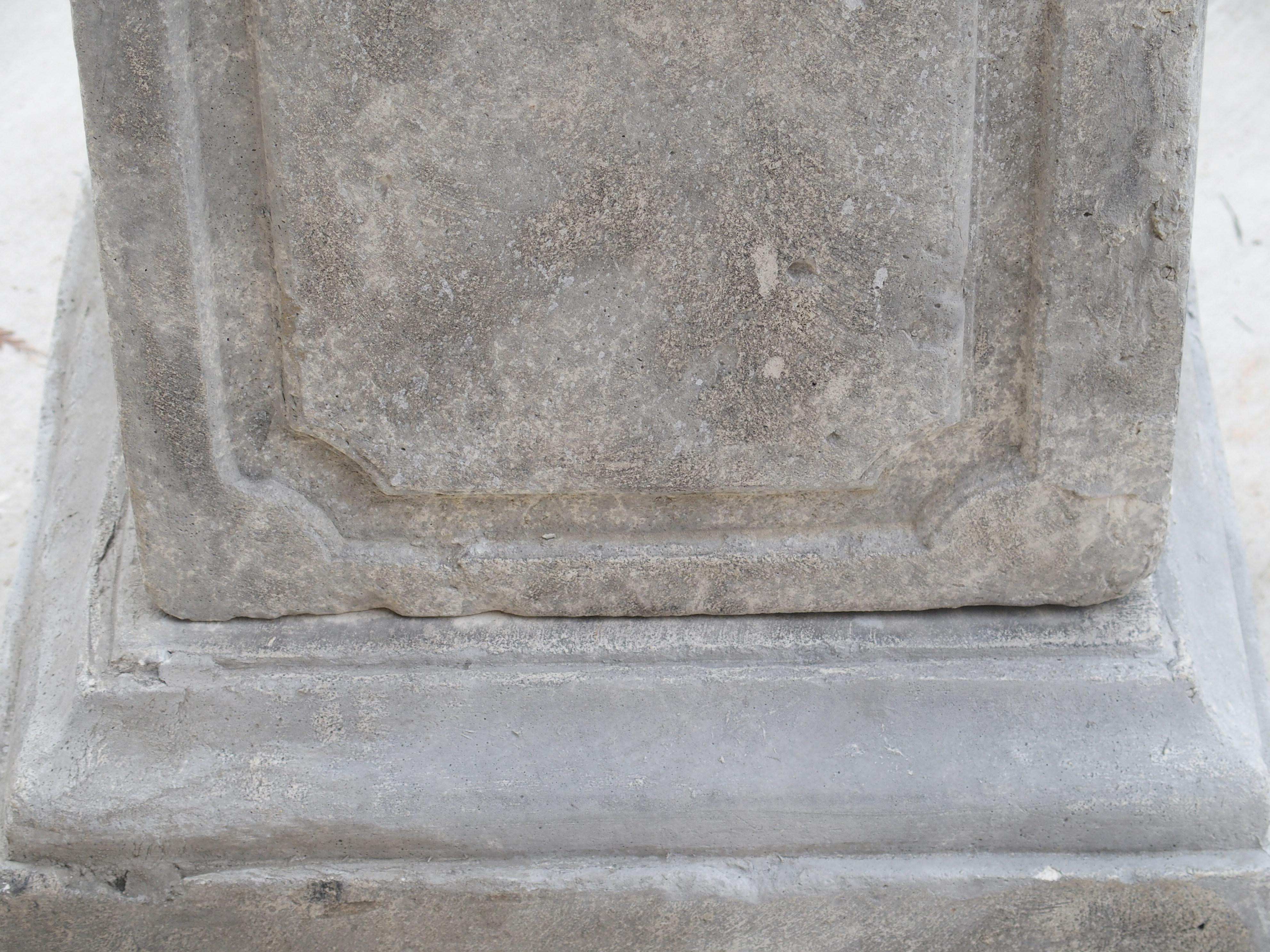Pair of Cast Stone Garden Pedestals from Southern Italy 2