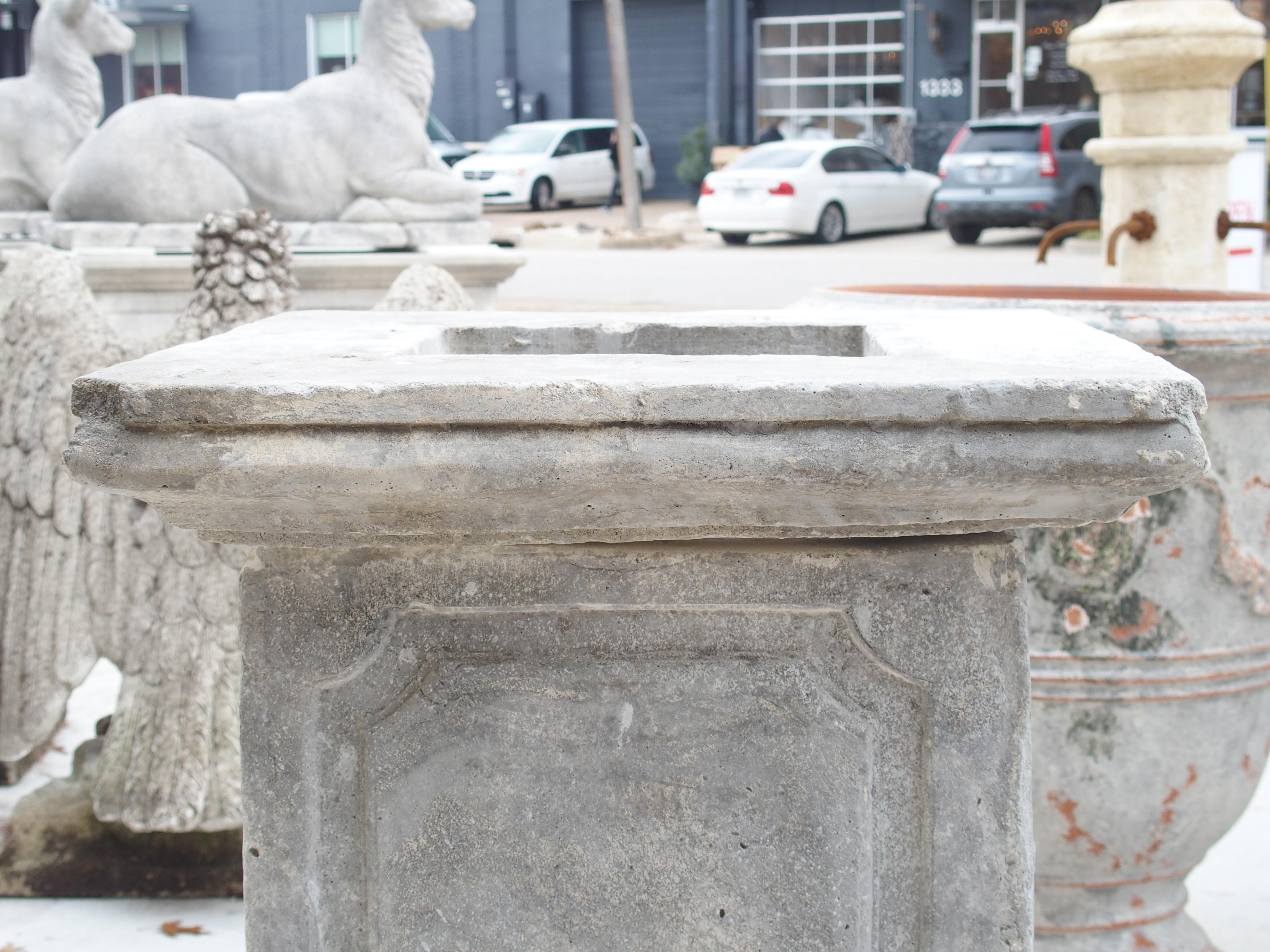 Pair of Cast Stone Garden Pedestals from Southern Italy 3