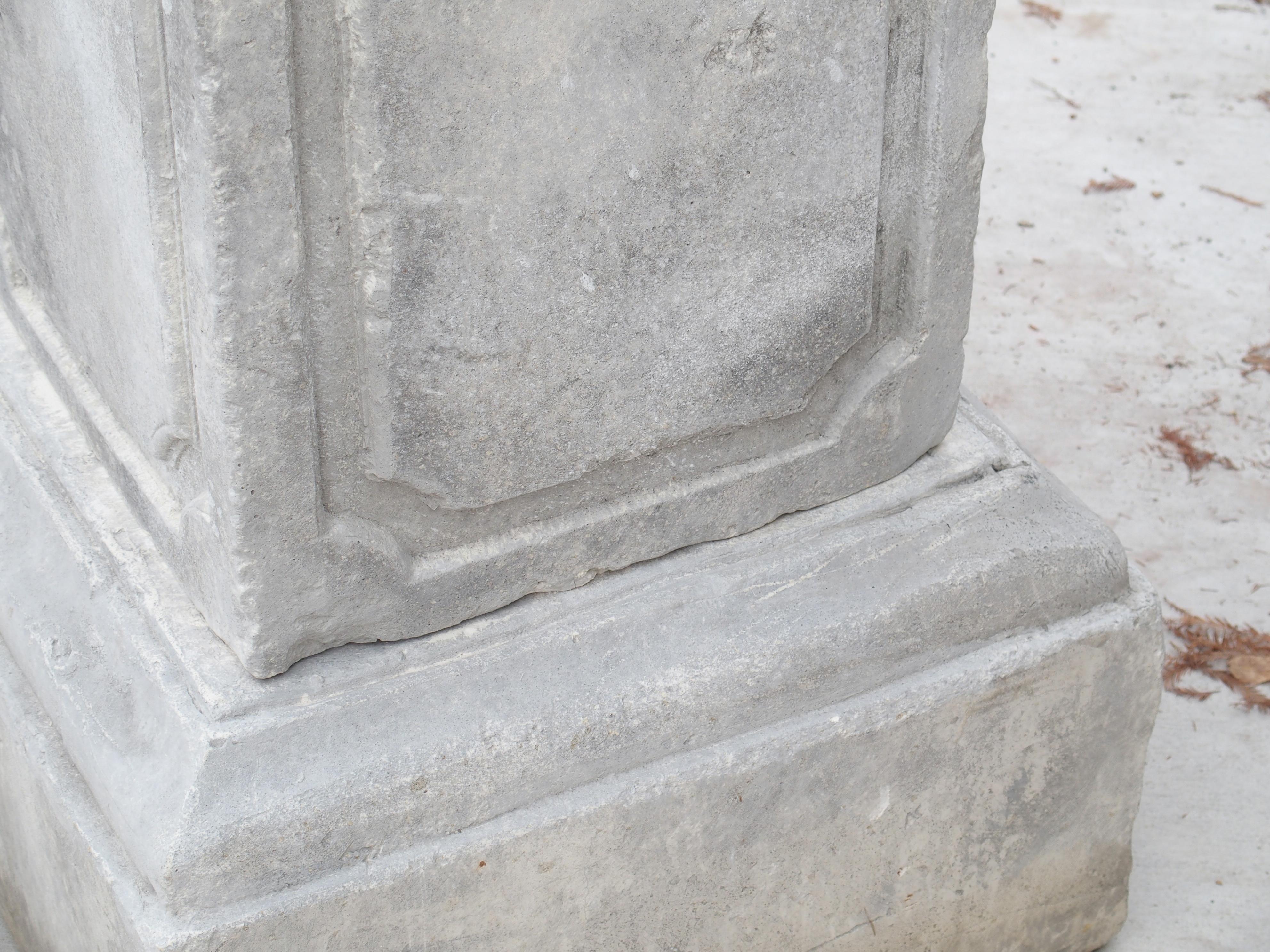 Pair of Cast Stone Garden Pedestals from Southern Italy 4