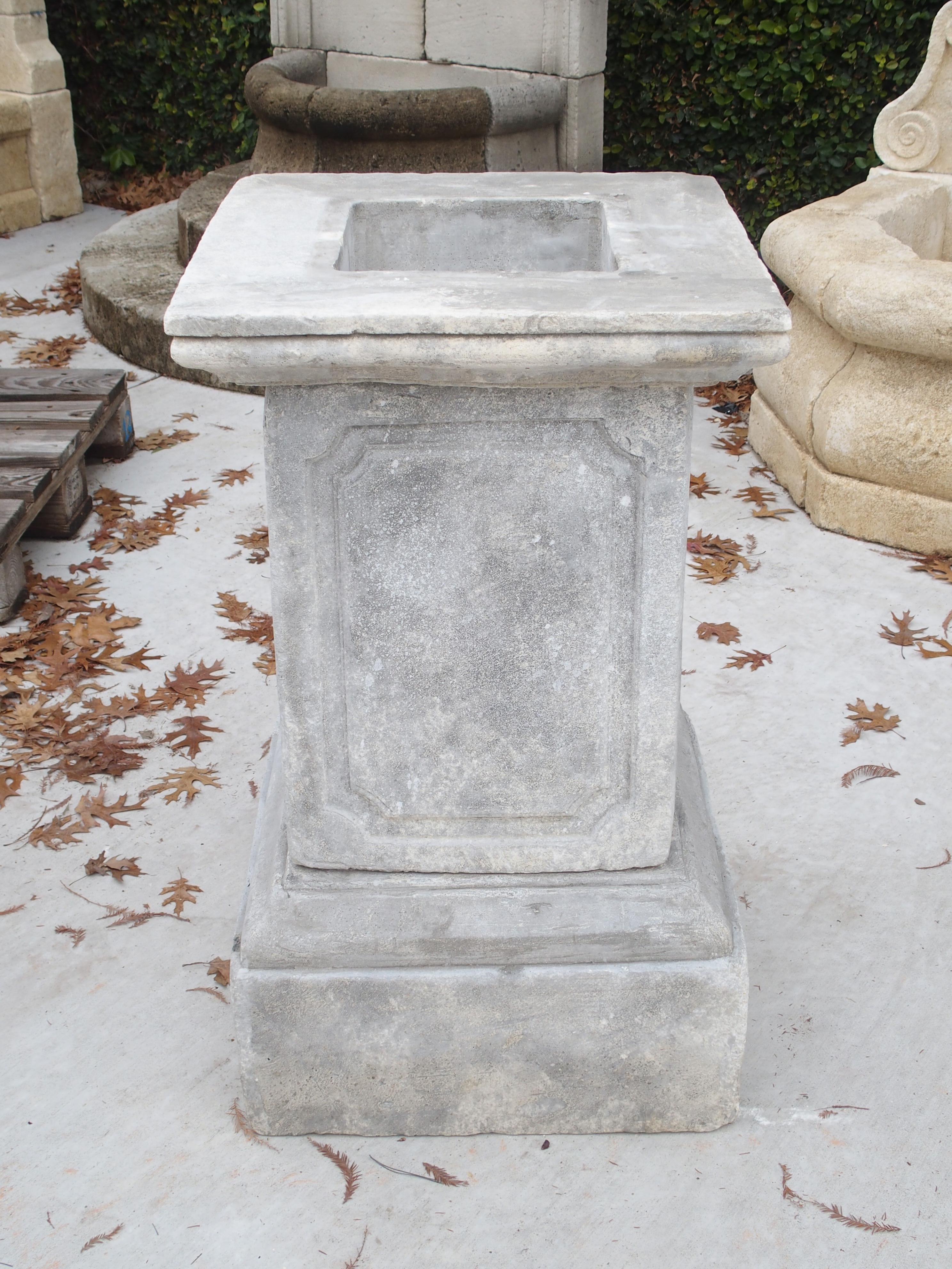 Pair of Cast Stone Garden Pedestals from Southern Italy 5