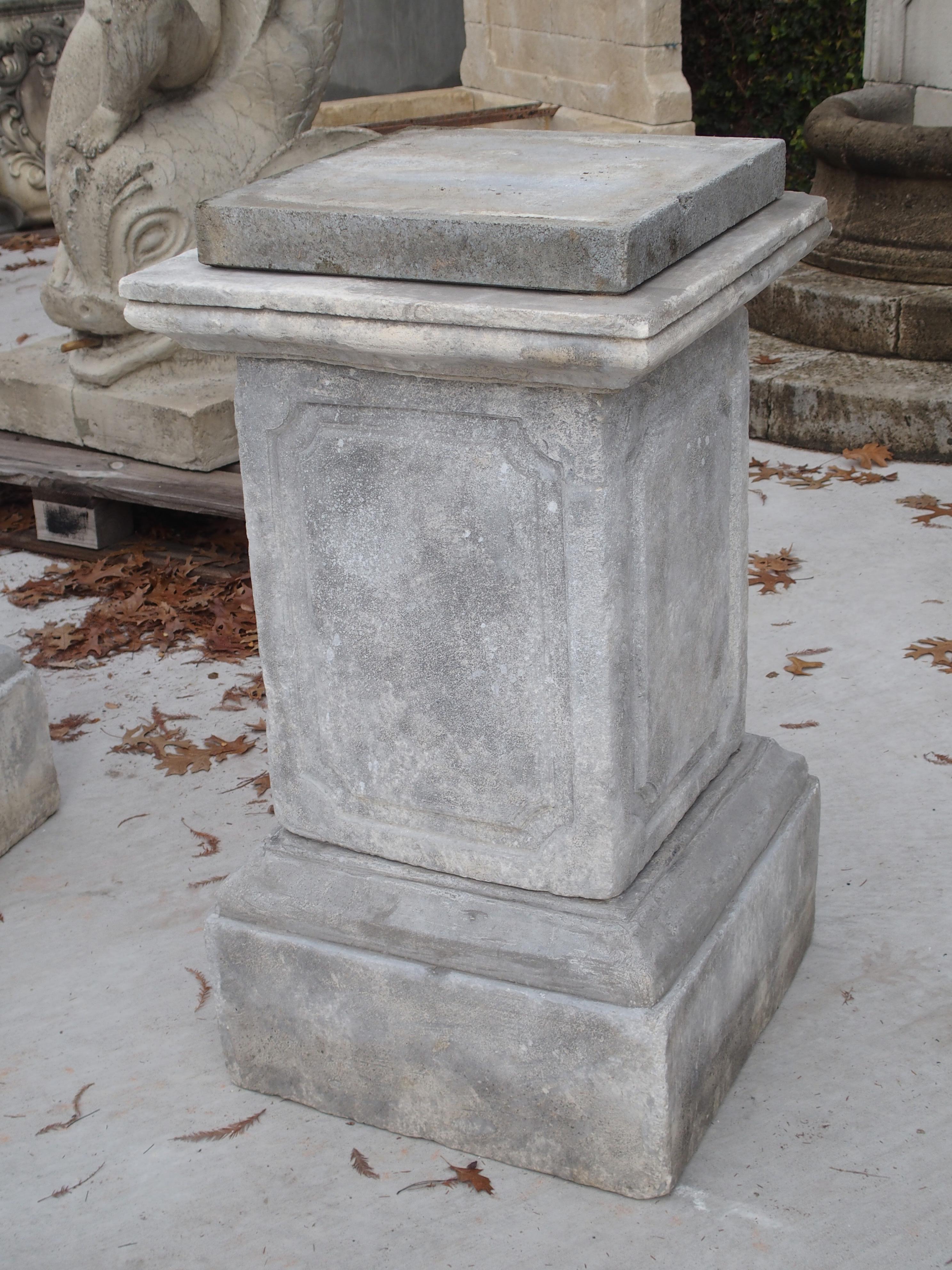 Pair of Cast Stone Garden Pedestals from Southern Italy 7