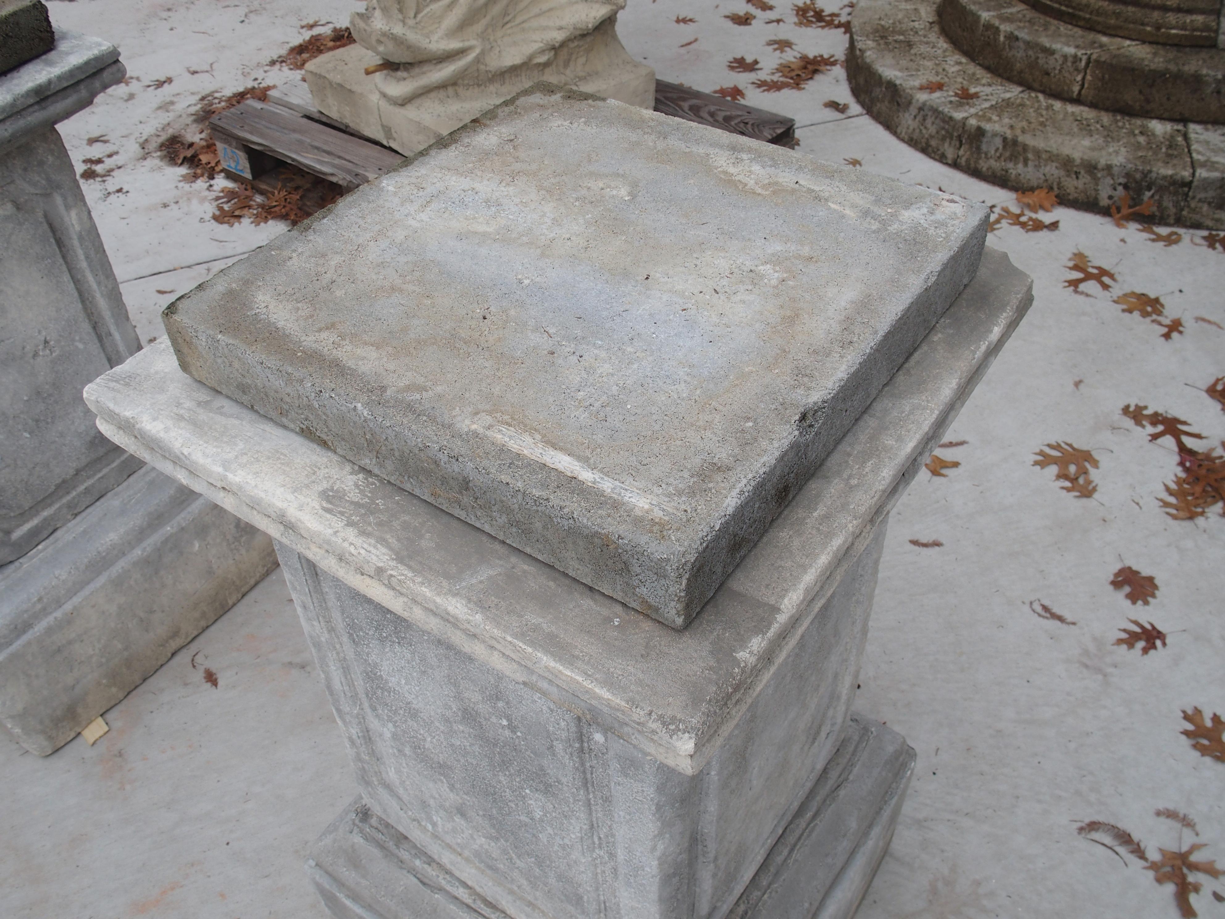 Pair of Cast Stone Garden Pedestals from Southern Italy 9