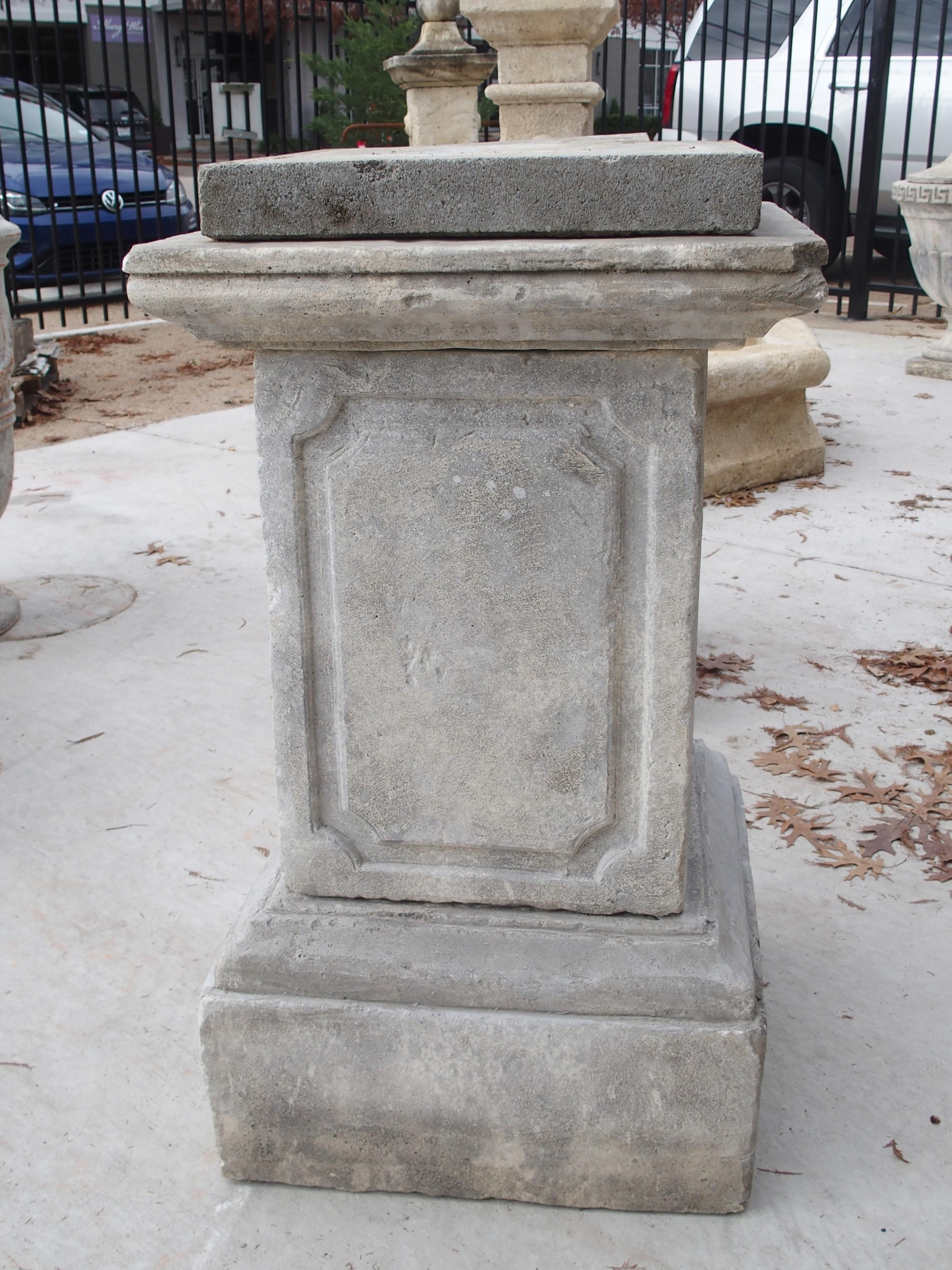 Pair of Cast Stone Garden Pedestals from Southern Italy 10