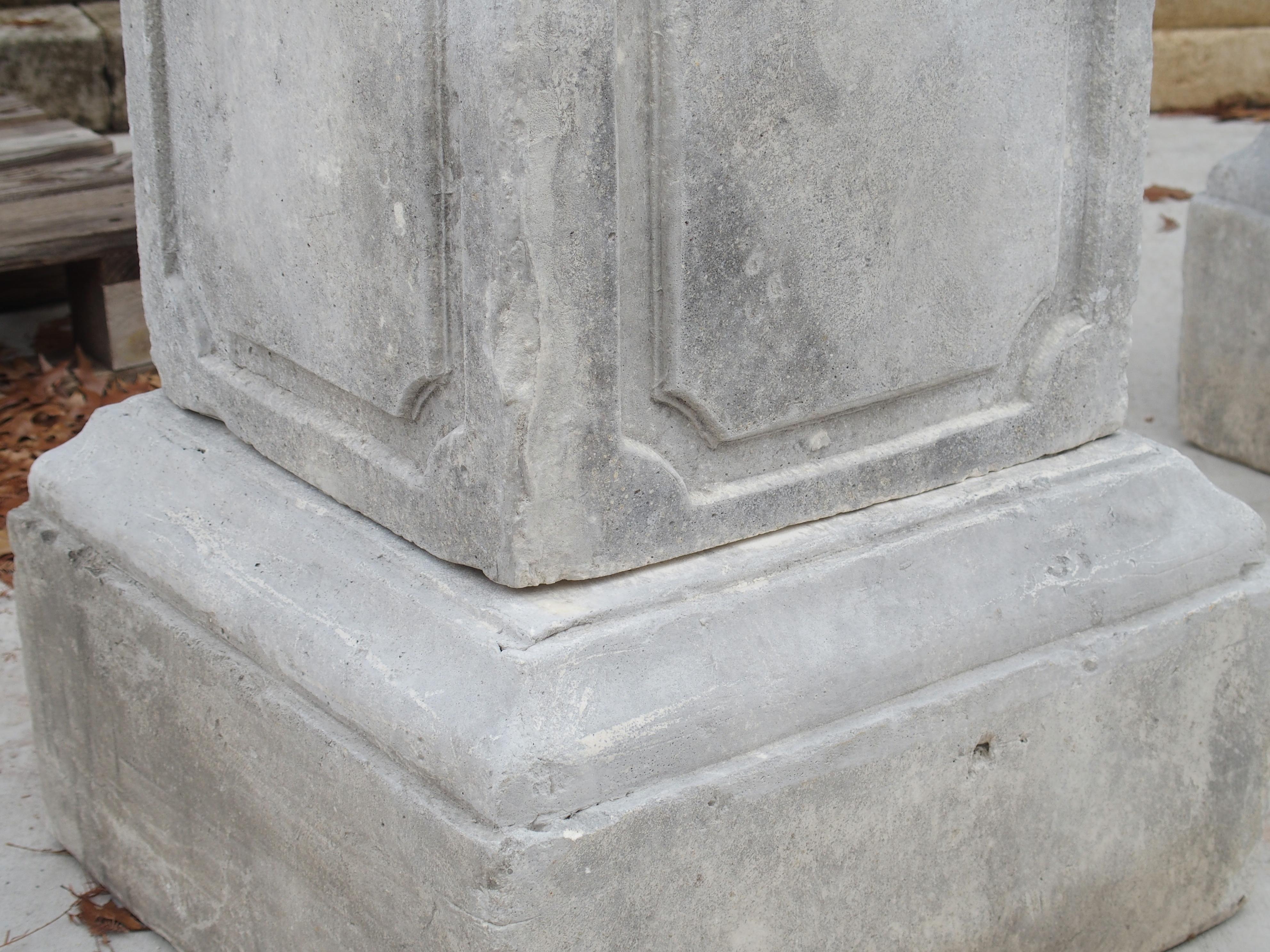 Italian Pair of Cast Stone Garden Pedestals from Southern Italy