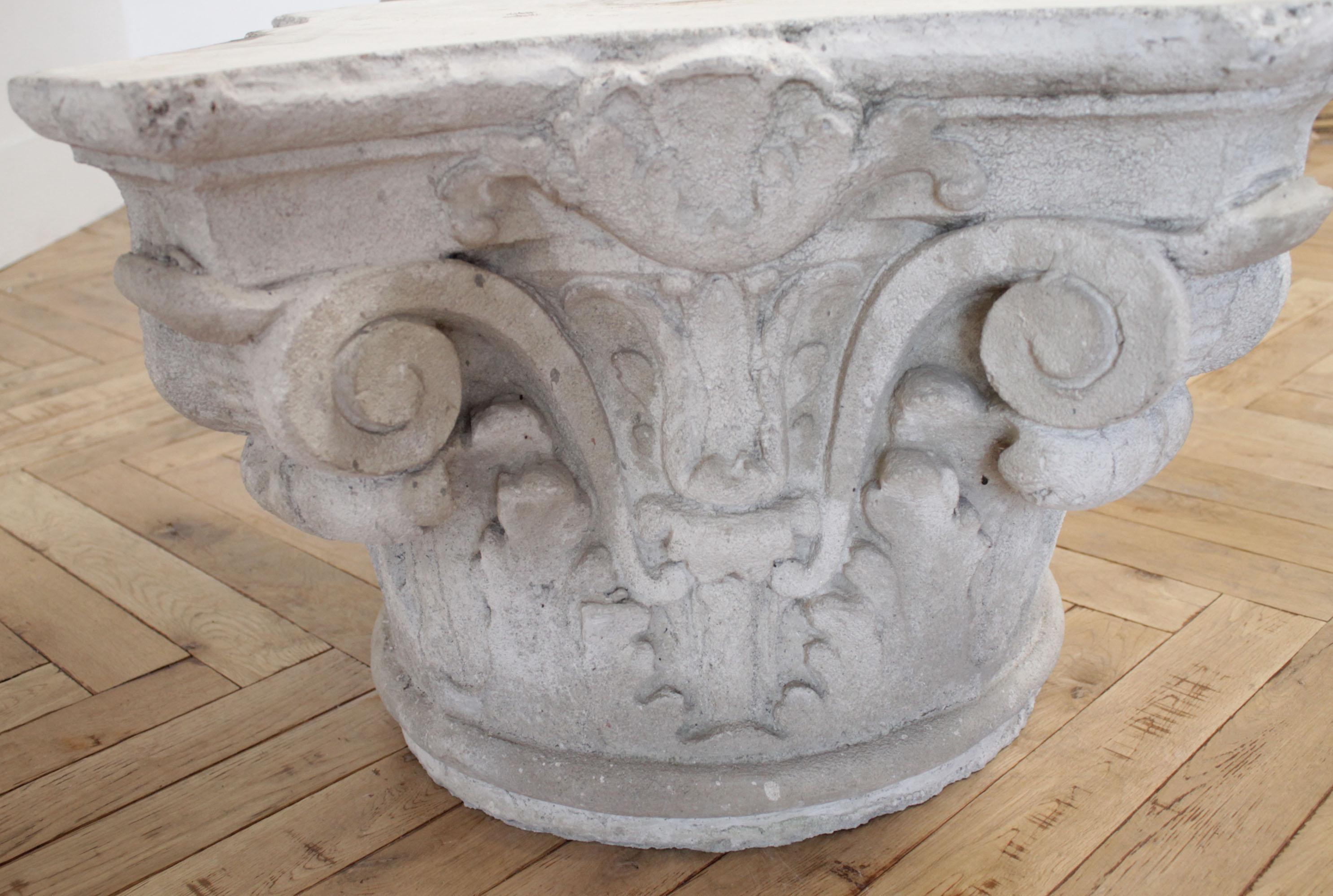 Pair of Cast Stone Garden Pedestals or Outdoor Tables 1