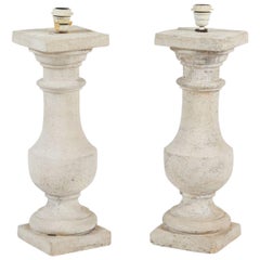 Pair of Cast Stone Lamps