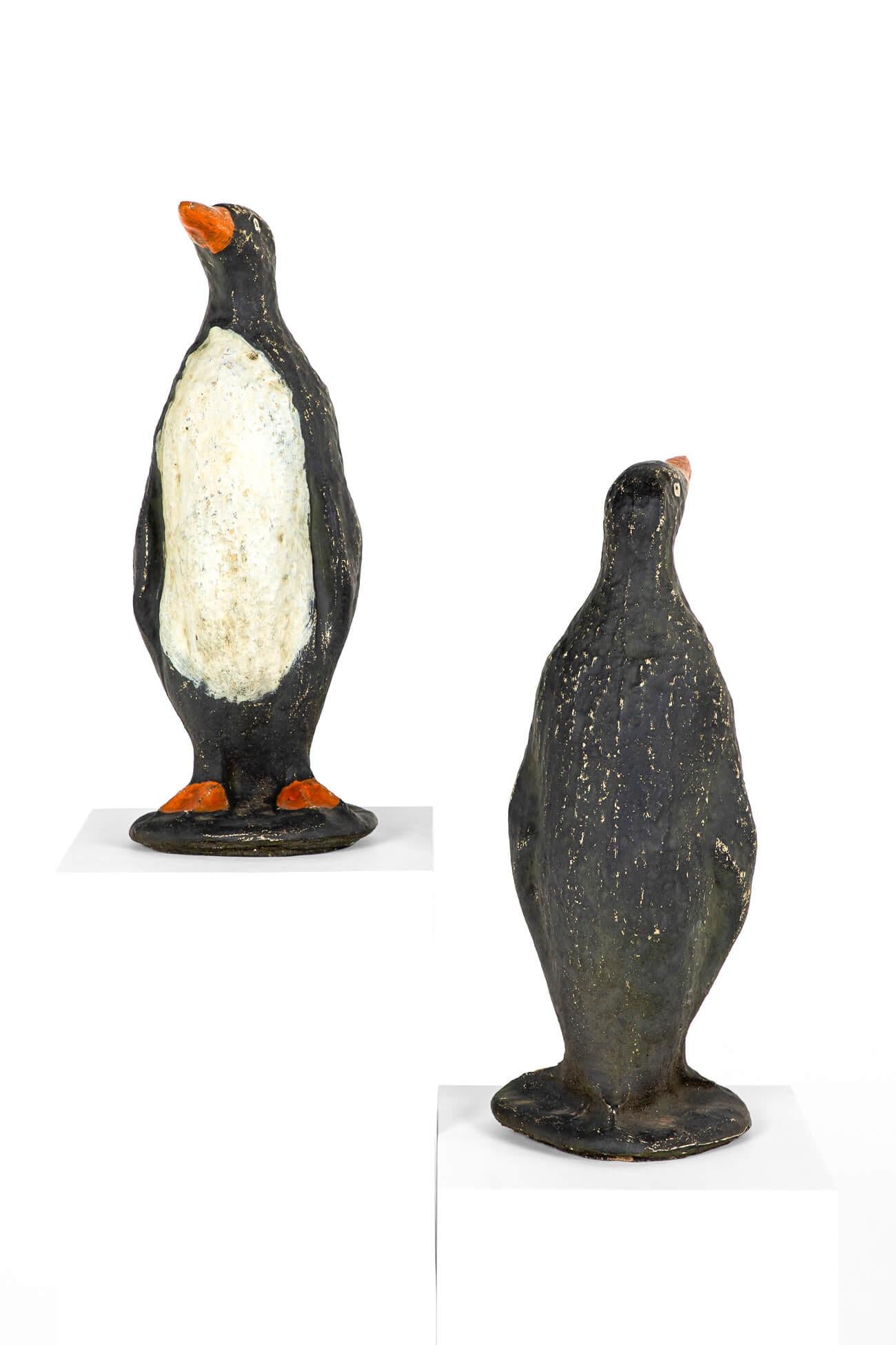 French Pair of Cast Stone Penguins
