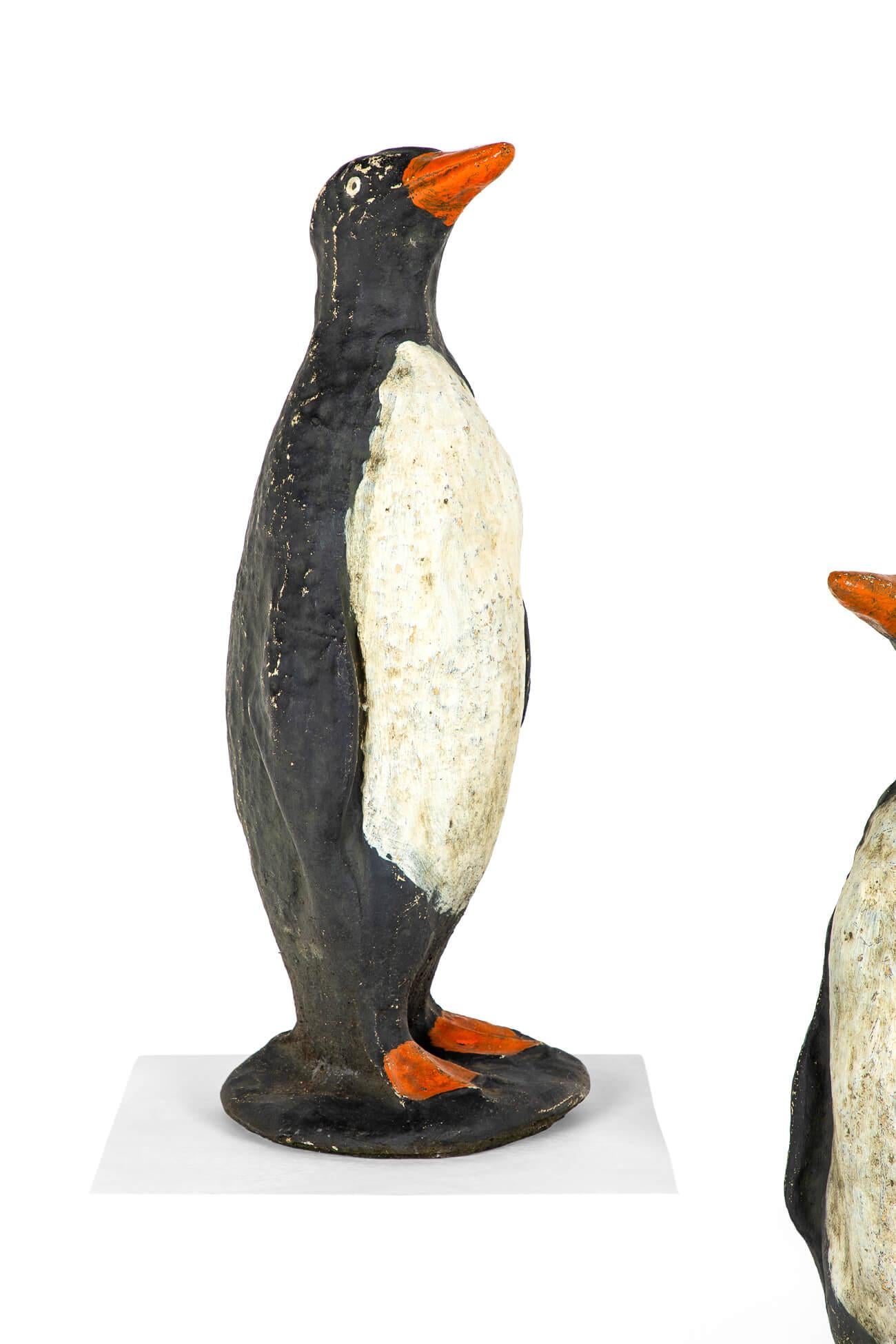 20th Century Pair of Cast Stone Penguins
