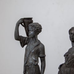 Paire de chandeliers en zinc moulé, 2e moitié du 19ème siècle