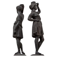 Pareja de Candeleros de Zinc Fundido, 2ª mitad S. XIX