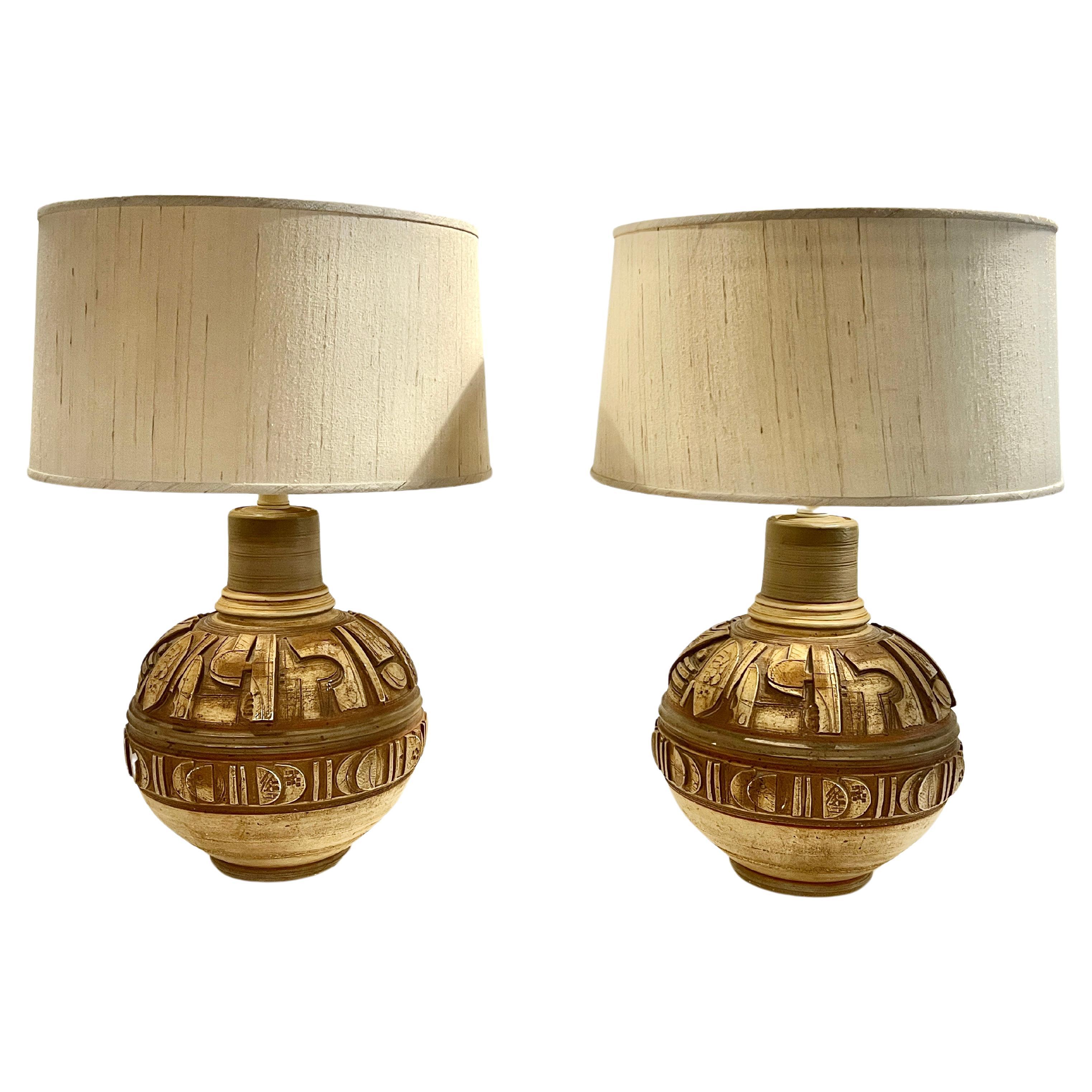 Pair of Casual Lamps of California