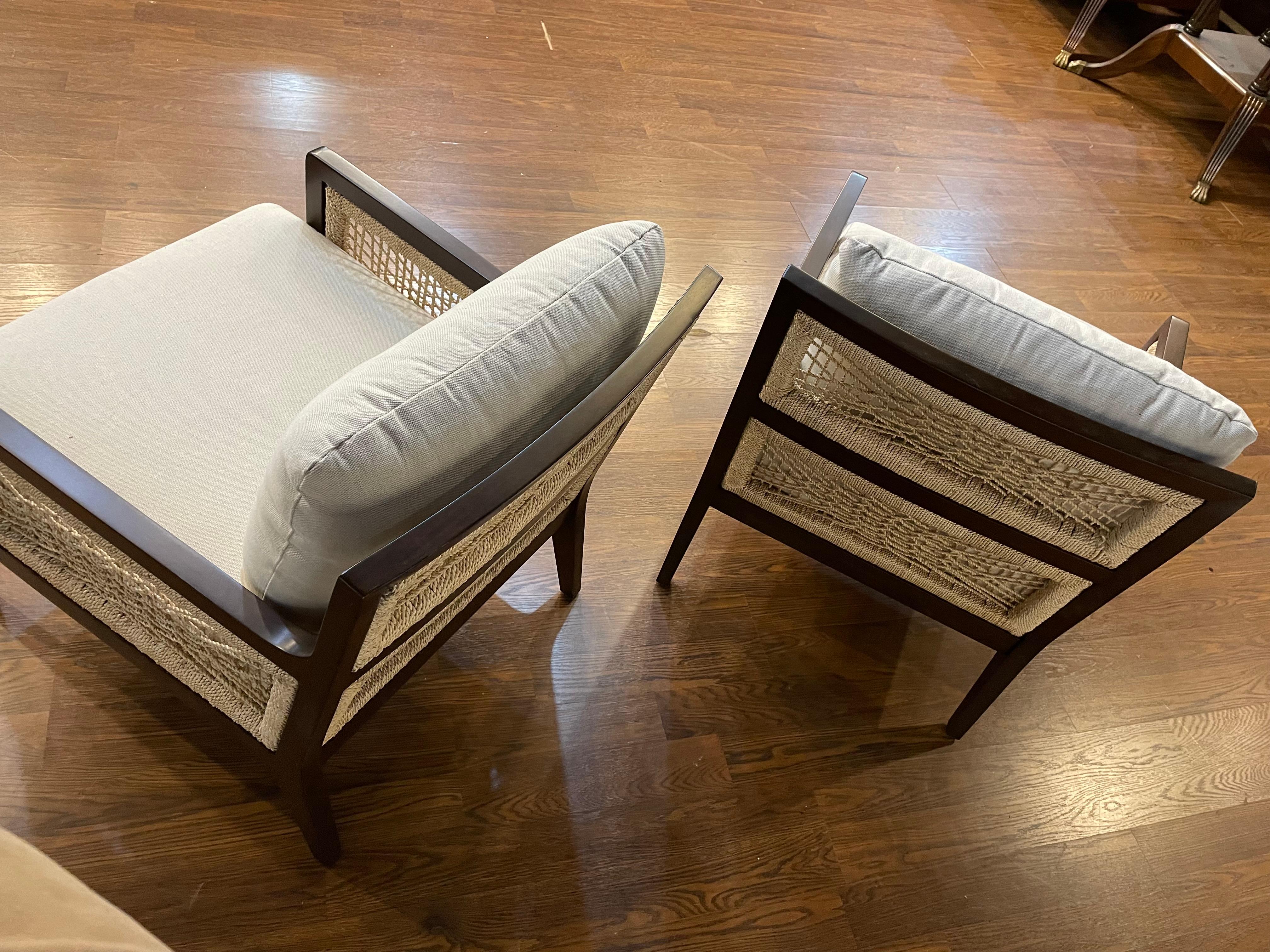 Pair of Casual Lounge Chairs by Century Furniture 4