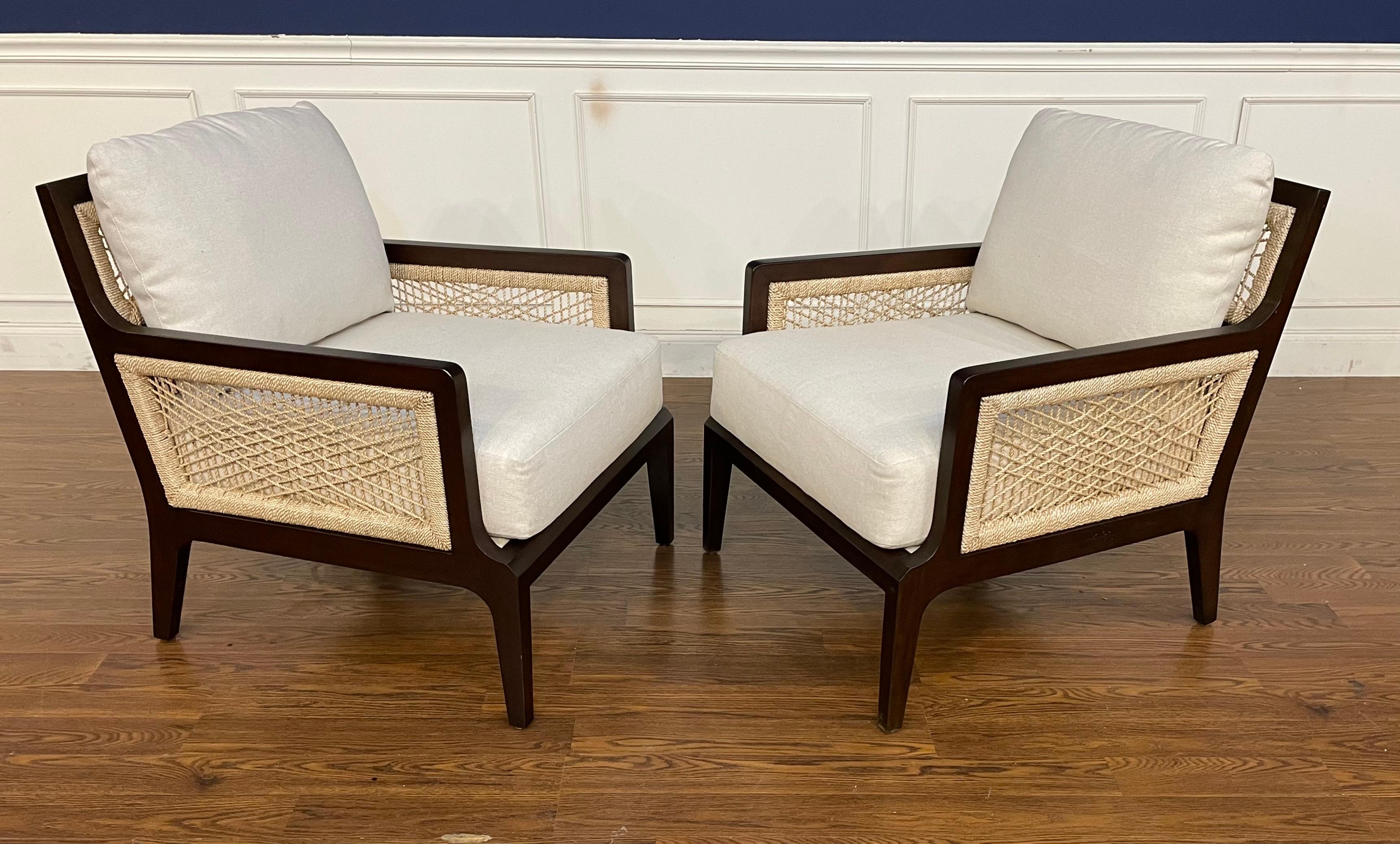 Modern Pair of Casual Lounge Chairs by Century Furniture