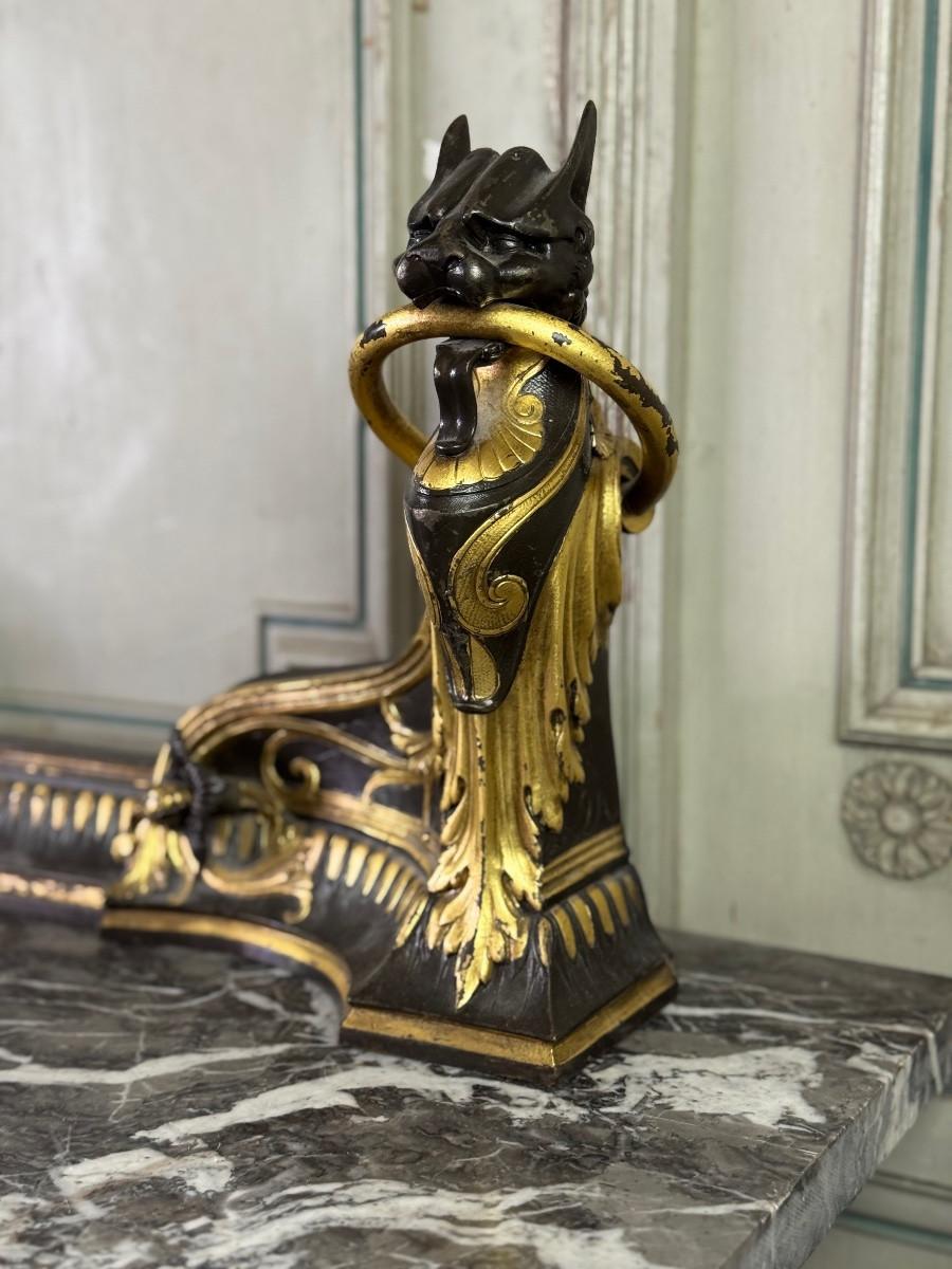 Carlo X Coppia di androni a forma di gatto, bronzo, circa 1900 in vendita