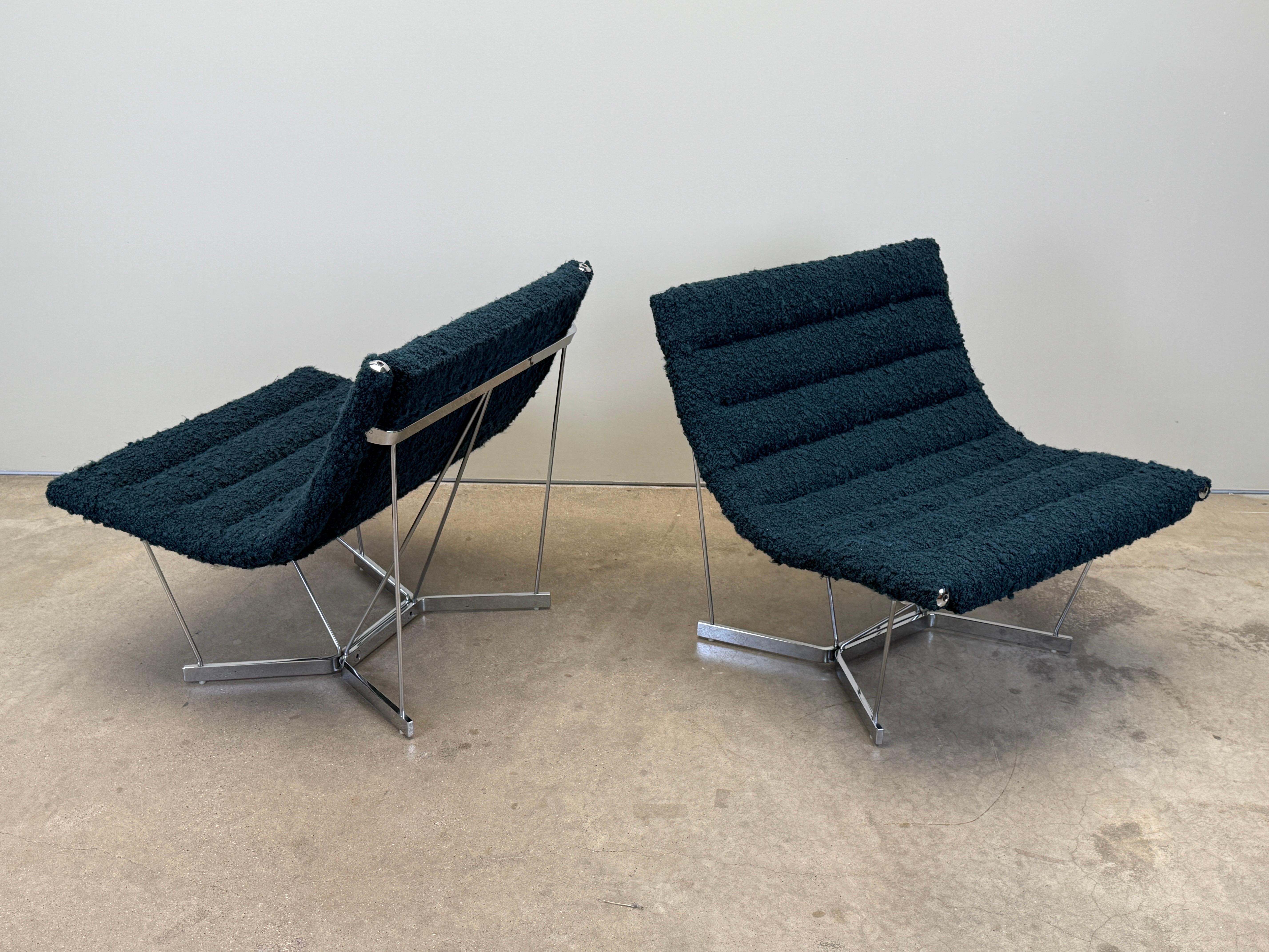 Paire de chaises caténaires par George Nelson pour Herman Miller Bon état - En vente à Dallas, TX