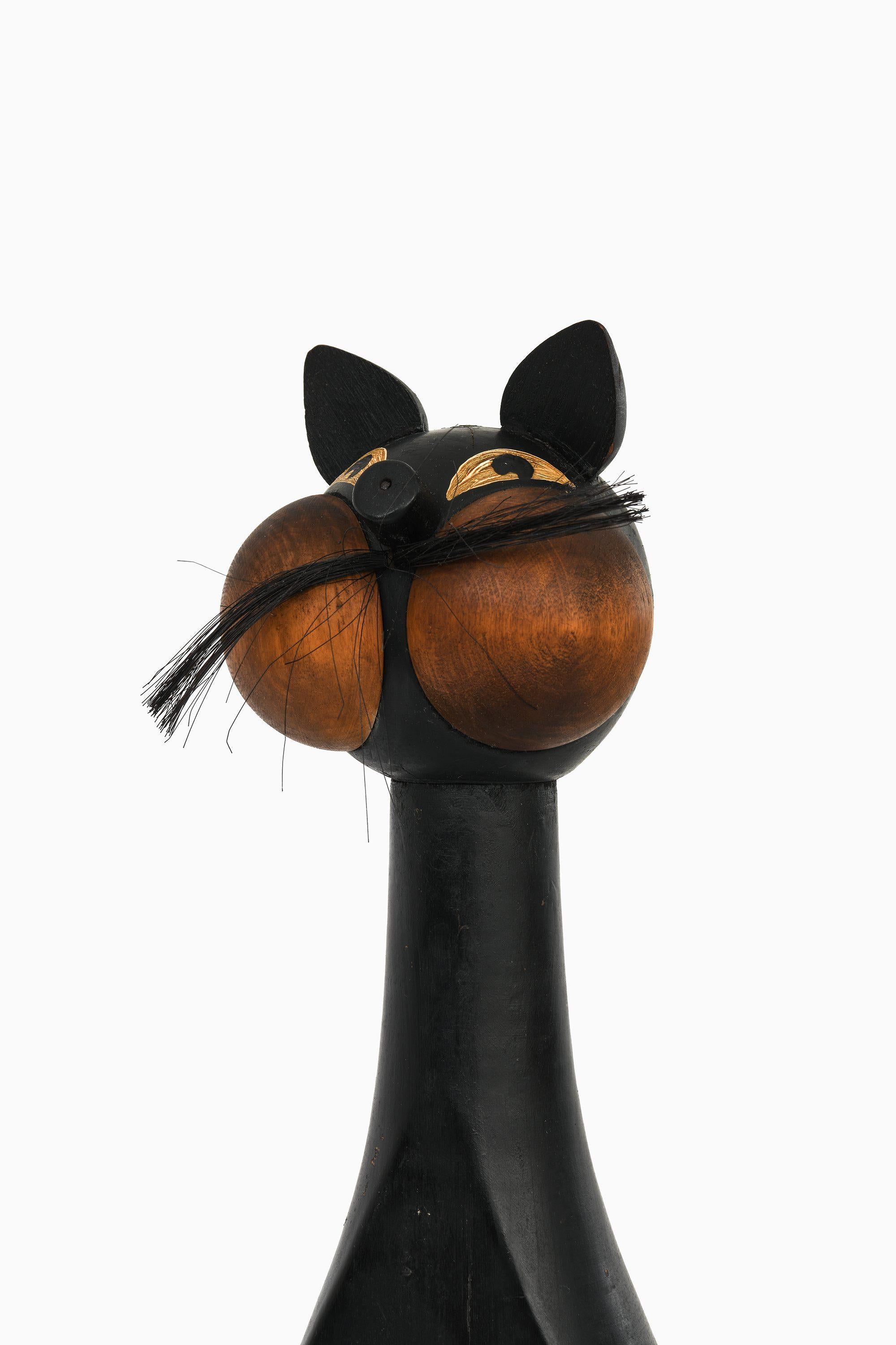 Pair of Cats in Black Lacquered Wood by Laurids Lønborg, 1960's In Good Condition For Sale In Limhamn, Skåne län