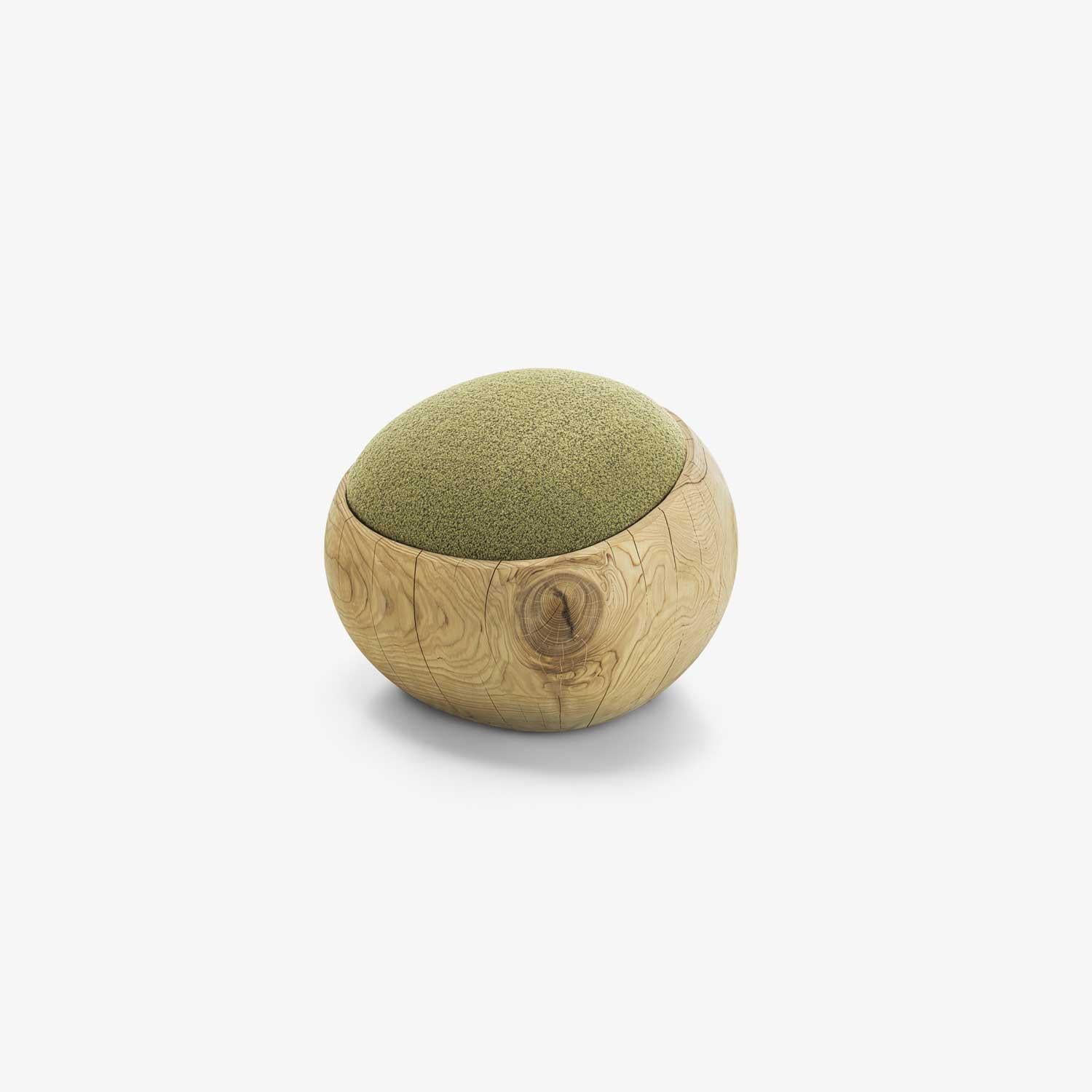 Design/One et inspiration
Inspiration : Le tabouret s'inspire du monde de la pâtisserie. Sa forme rappelle celle d'une pâtisserie italienne traditionnelle, mêlant l'art culinaire à la conception de meubles.
Matériaux et exécution
Bois massif : Le