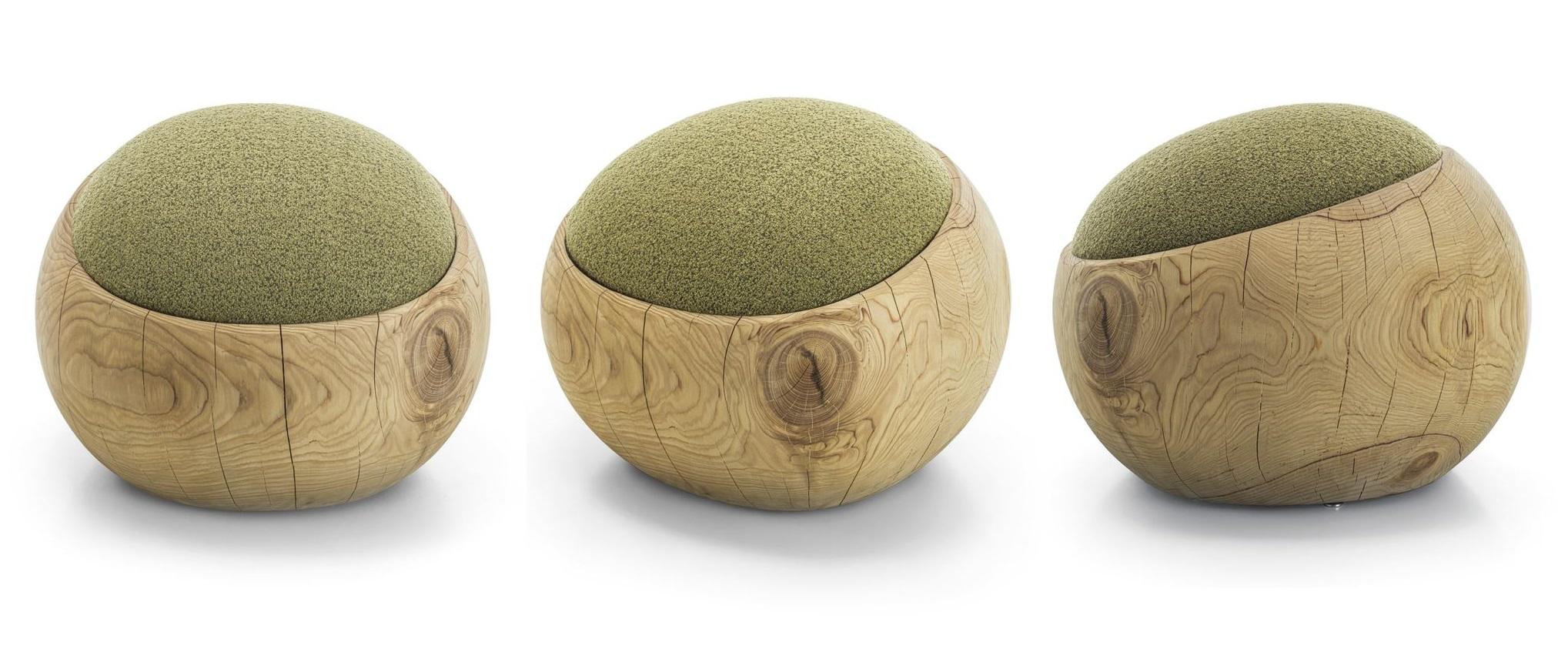 Fait main Paire de tabourets en cèdre sculptés dans un seul bloc de cèdre aromatique en vente