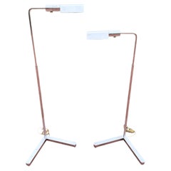 Paire de lampadaires réglables chromés Cedric Hartman, États-Unis, vers les années 1970