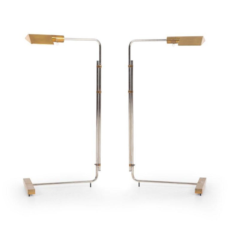 Pair of Cedric Hartman Adjustable Low Profile Floor Lamps at 1stDibs low profile table lamps