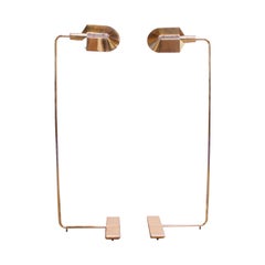 Pair of Cedric Hartman Adjustable Polished Brass Floor Lamps
