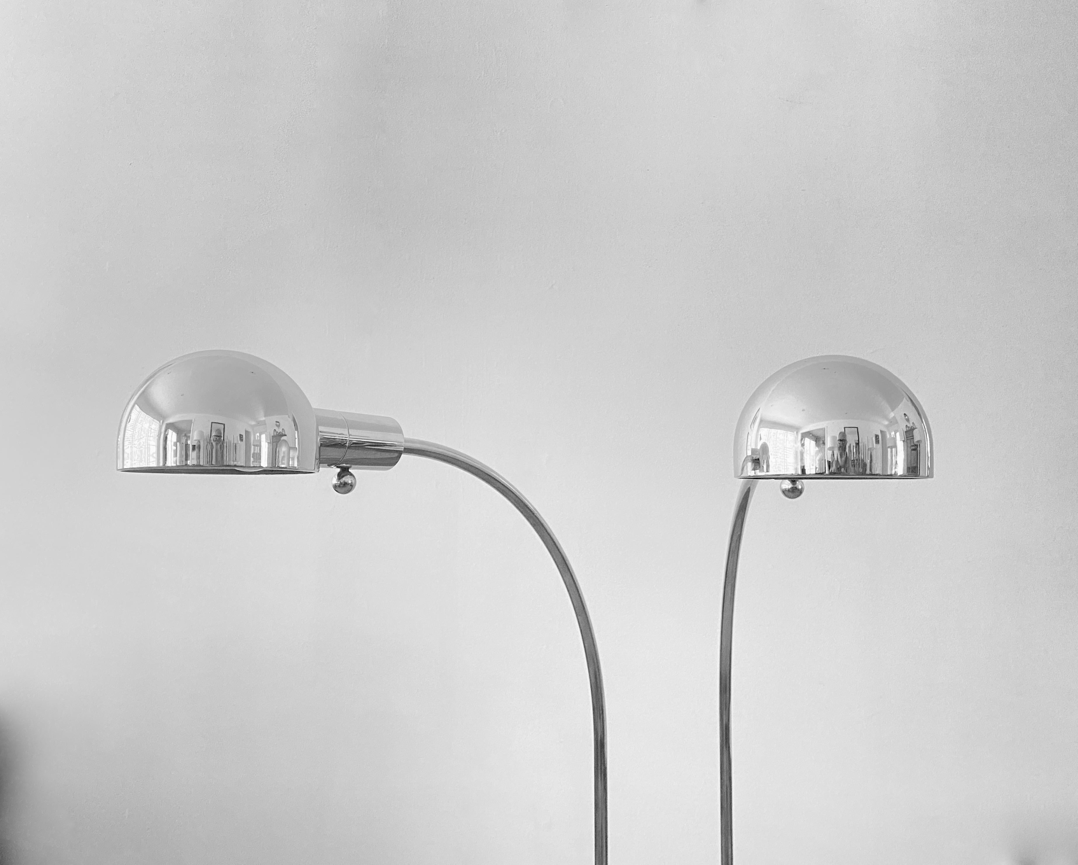 Pair of Cedric Hartman Chrome / Stainless Steel Floor Lamps 11
