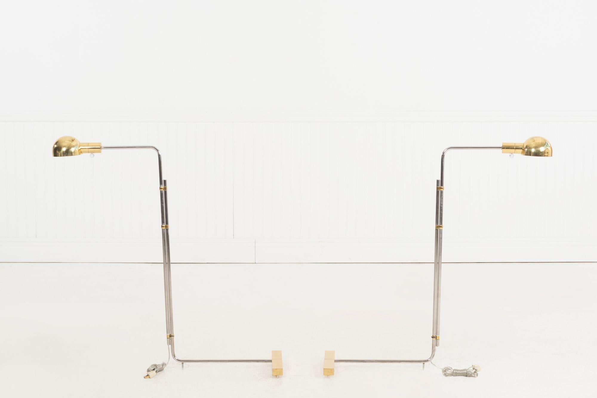 Mid-Century Modern Pair of Cedric Hartman Low Profile MOMA Floor Luminaire 1H, 1966 For Sale
