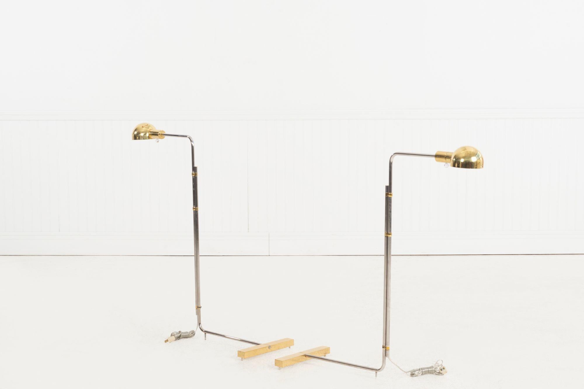 American Pair of Cedric Hartman Low Profile MOMA Floor Luminaire 1H, 1966 For Sale