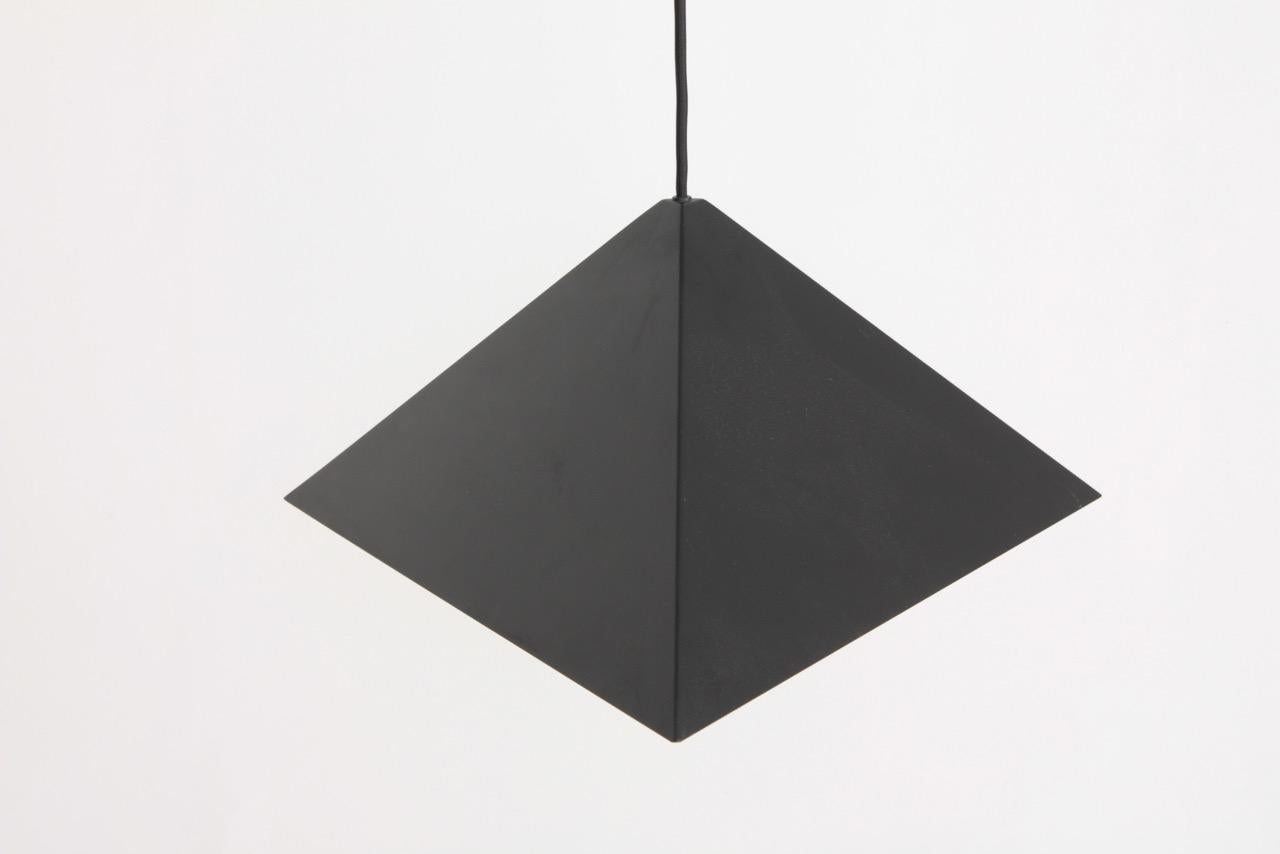 Great looking ceiling lamp in black metal, design and made in Denmark. Great original condition.