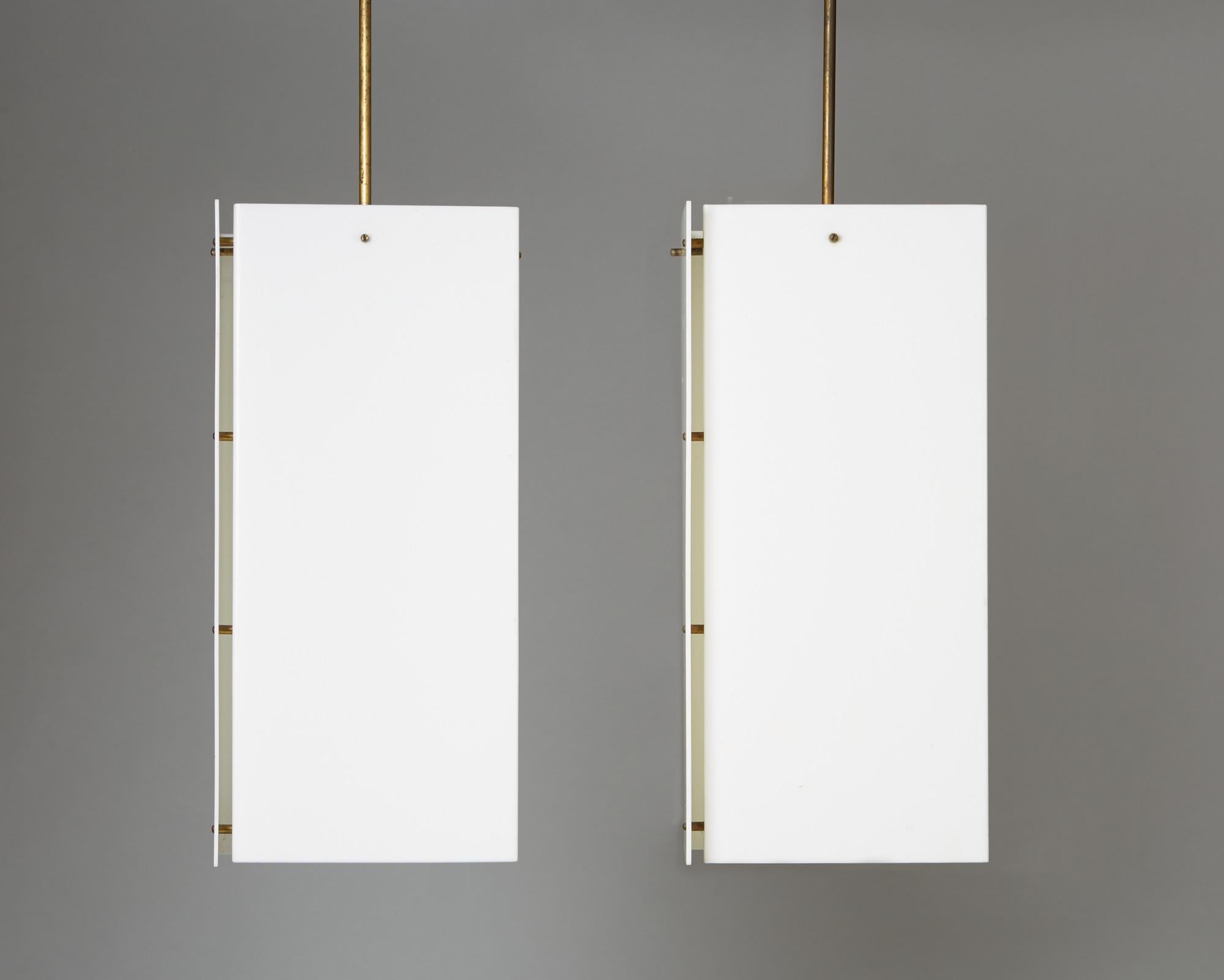 Scandinavian Modern Pair of Ceiling Lamps Anonymous, Denmark, 1960s For Sale