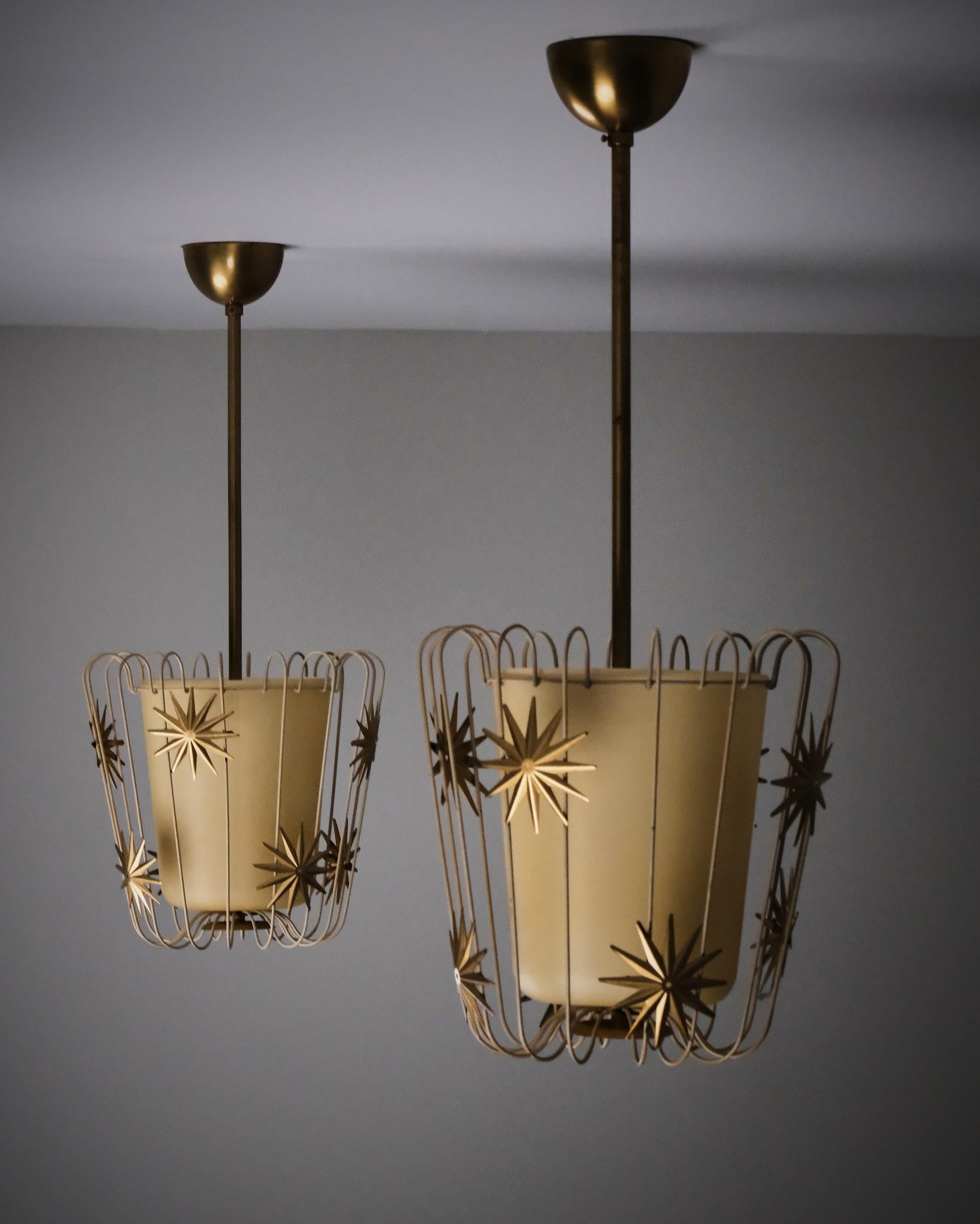 Coppia di lampade da soffitto di Elektriska AB Chr. Bergh & Co (ASEA), Svezia, anni '40 in vendita 5