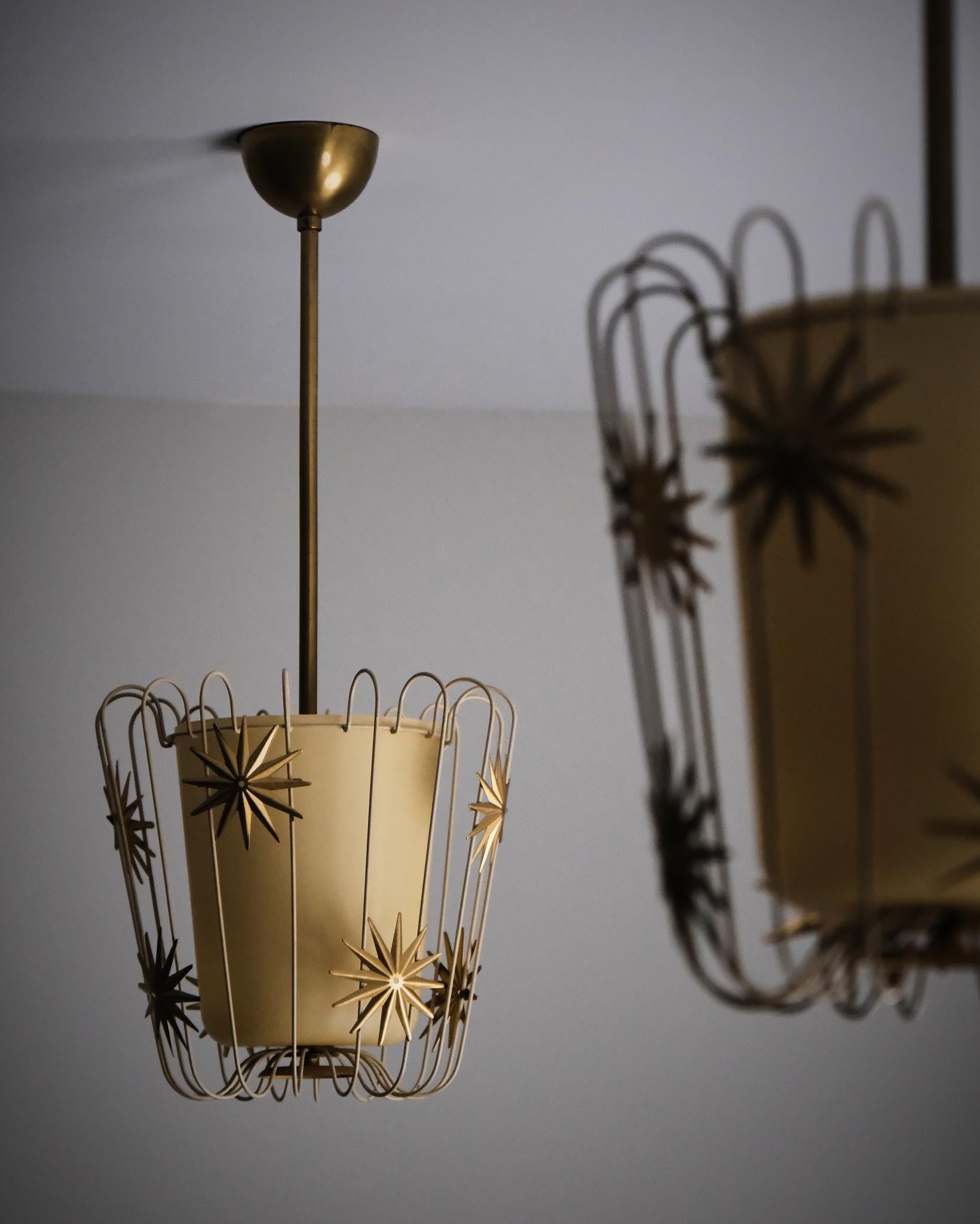 Coppia di lampade da soffitto di Elektriska AB Chr. Bergh & Co (ASEA), Svezia, anni '40 in vendita 6