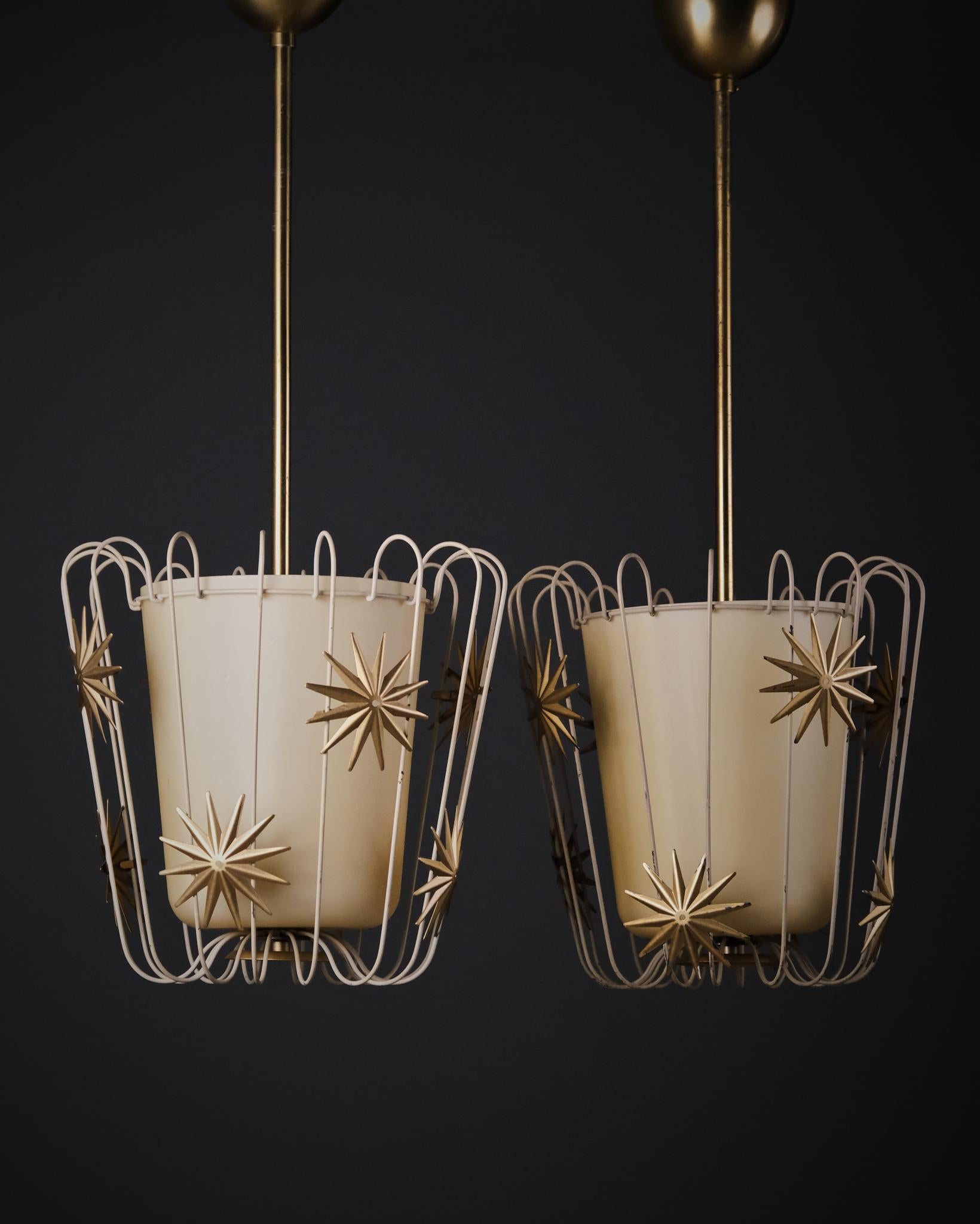 Coppia di lampade da soffitto di Elektriska AB Chr. Bergh & Co (ASEA), Svezia, anni '40 in vendita 7