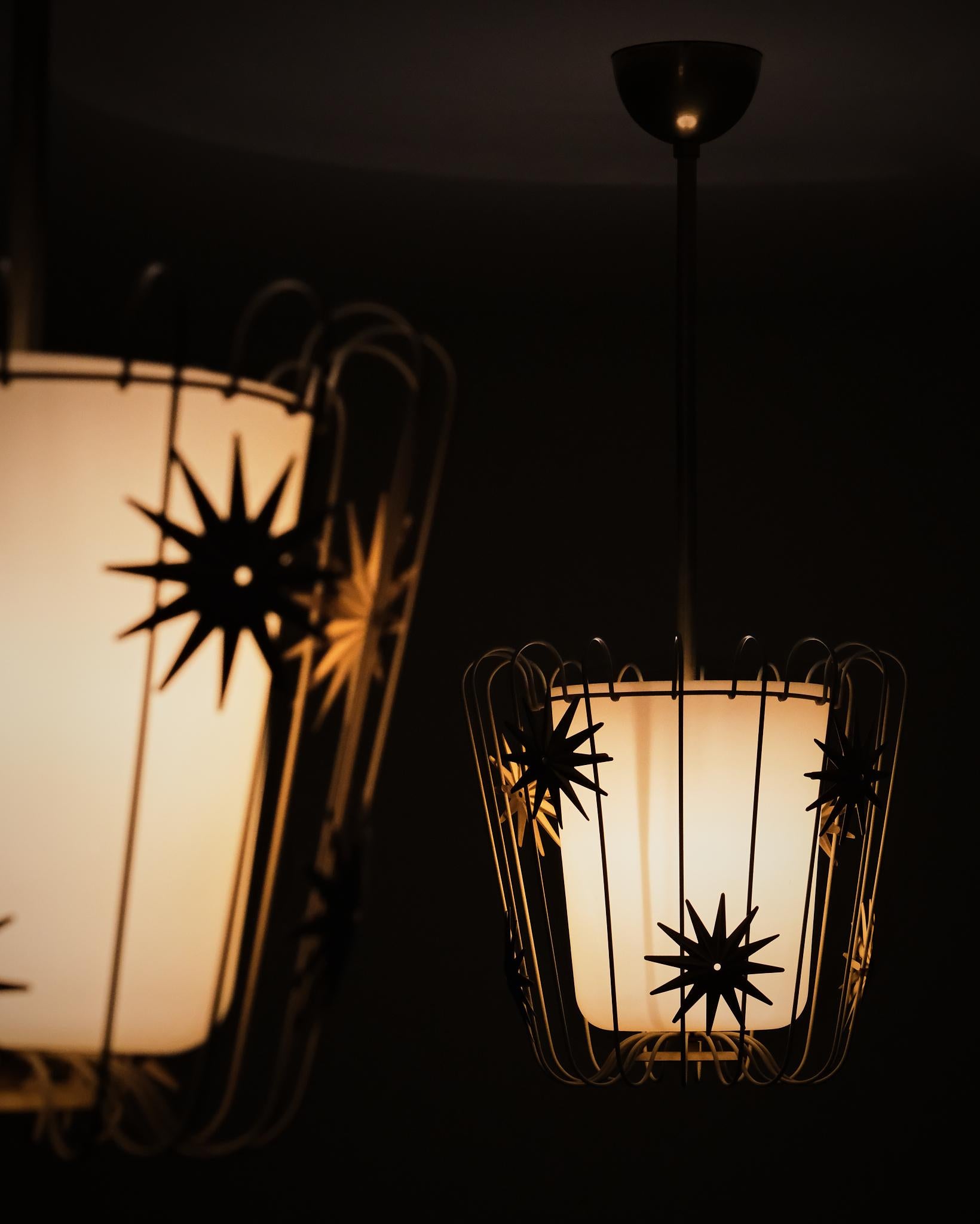 Svedese Coppia di lampade da soffitto di Elektriska AB Chr. Bergh & Co (ASEA), Svezia, anni '40 in vendita