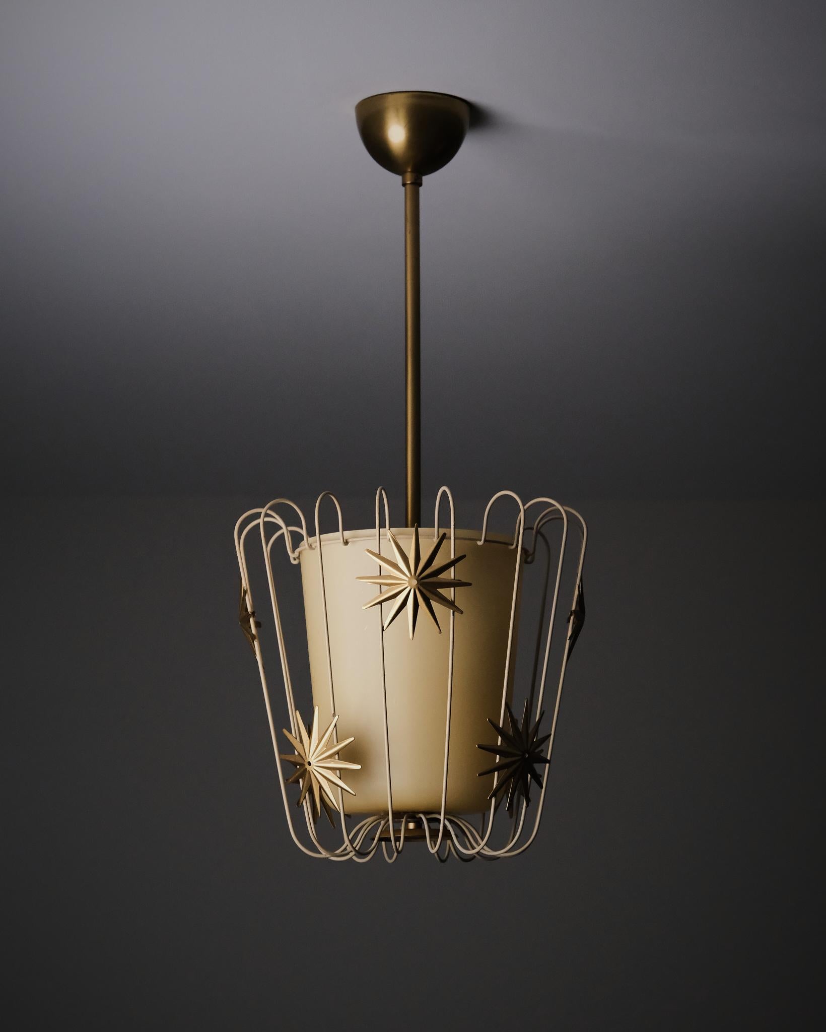 Metallo Coppia di lampade da soffitto di Elektriska AB Chr. Bergh & Co (ASEA), Svezia, anni '40 in vendita